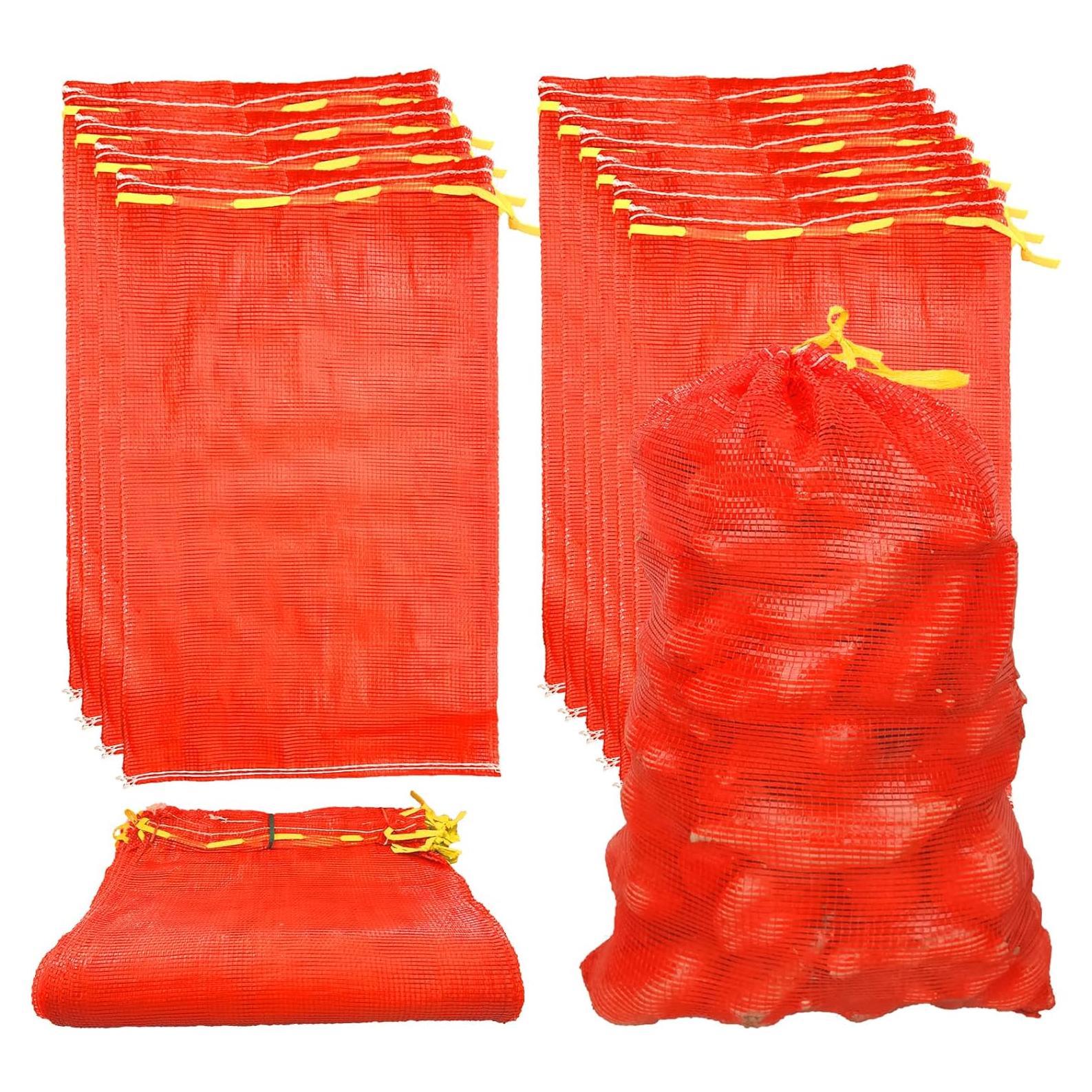 50 Bolsas de Malla Reutilizables Genérica 78.7x50.8cm Rojo
