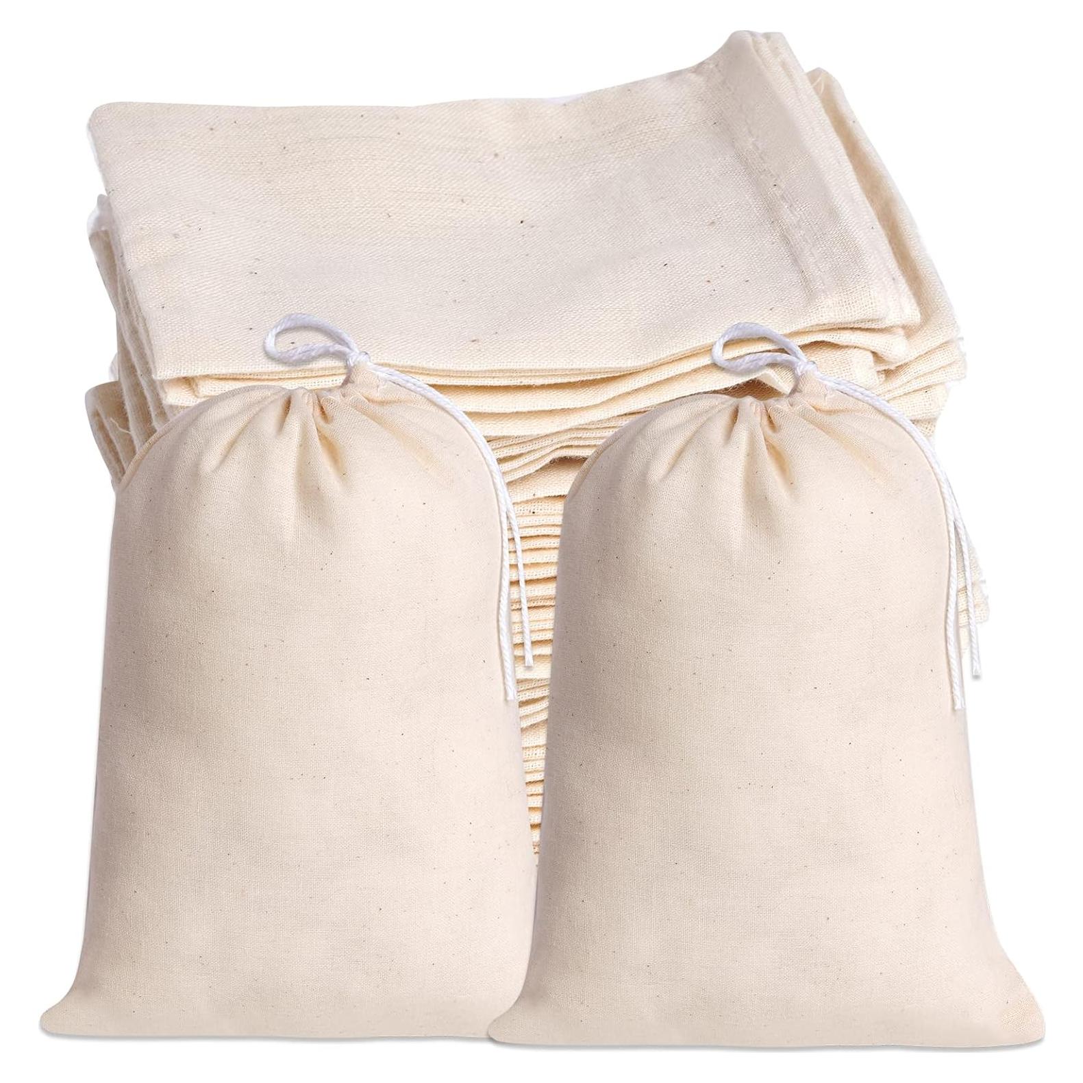 Bolsas de Algodón Reutilizables Tayfremn 50 Pcs 15.2x20.1 cm