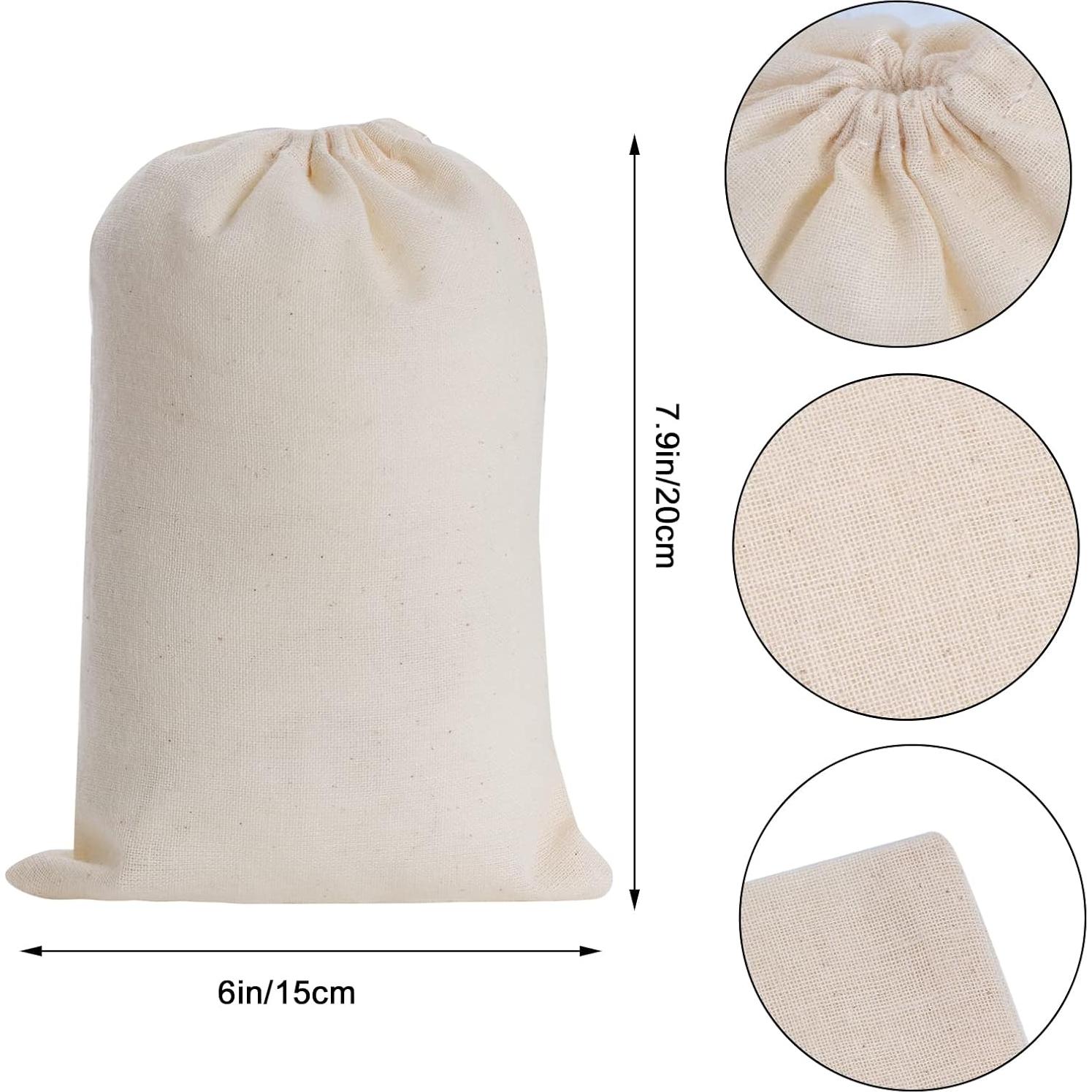 Bolsas de Algodón Reutilizables Tayfremn 50 Pcs 15.2x20.1 cm