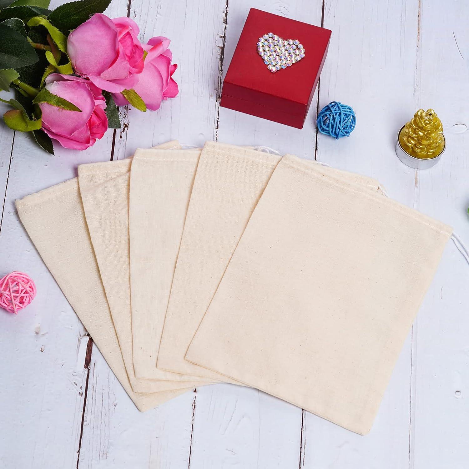 Bolsas de Algodón Reutilizables Tayfremn 50 Pcs 15.2x20.1 cm