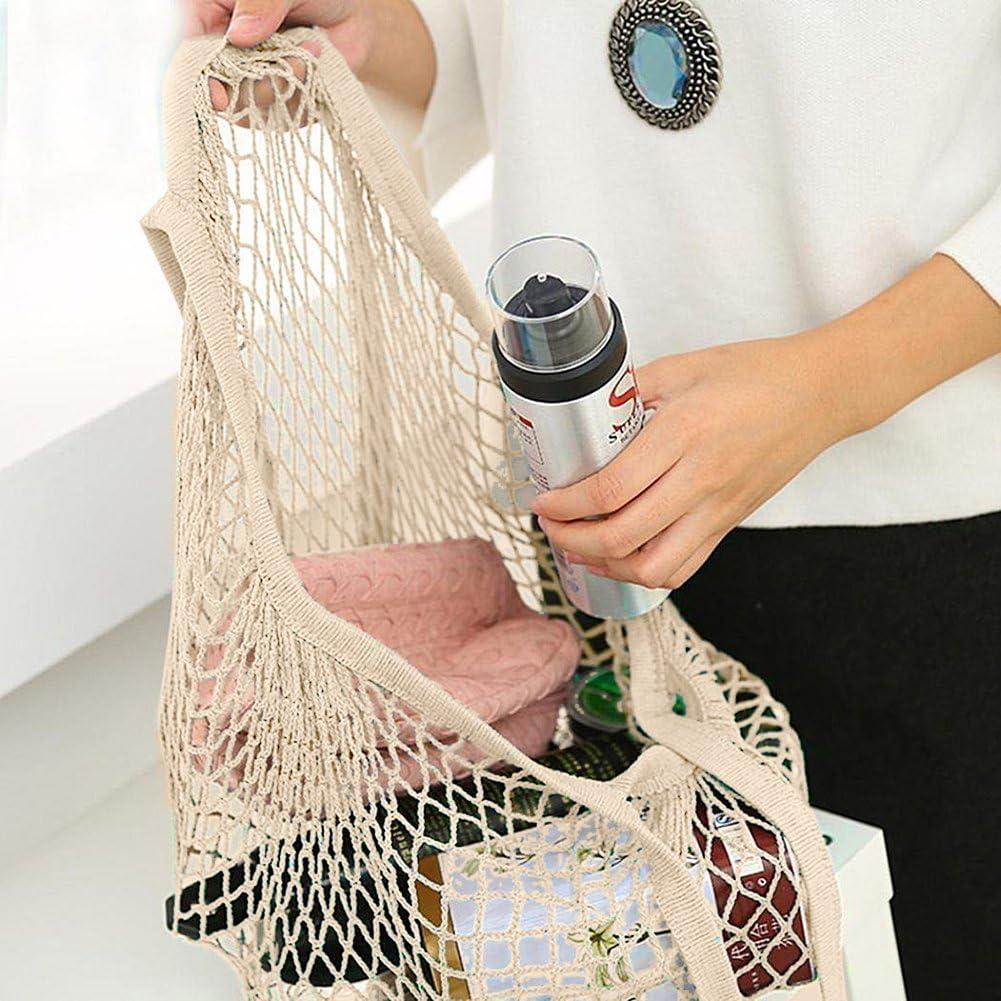 Bolsas de Compras Reutilizables de Algodón Beige - 3 Piezas