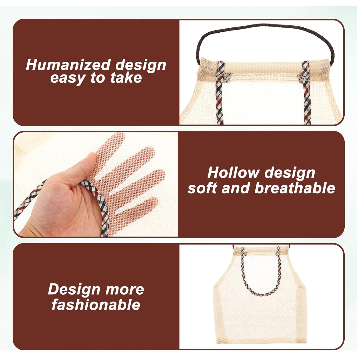 Bolsas de Malla Colgantes TIESOME 2 PCS Nylon Beige 27x26cm