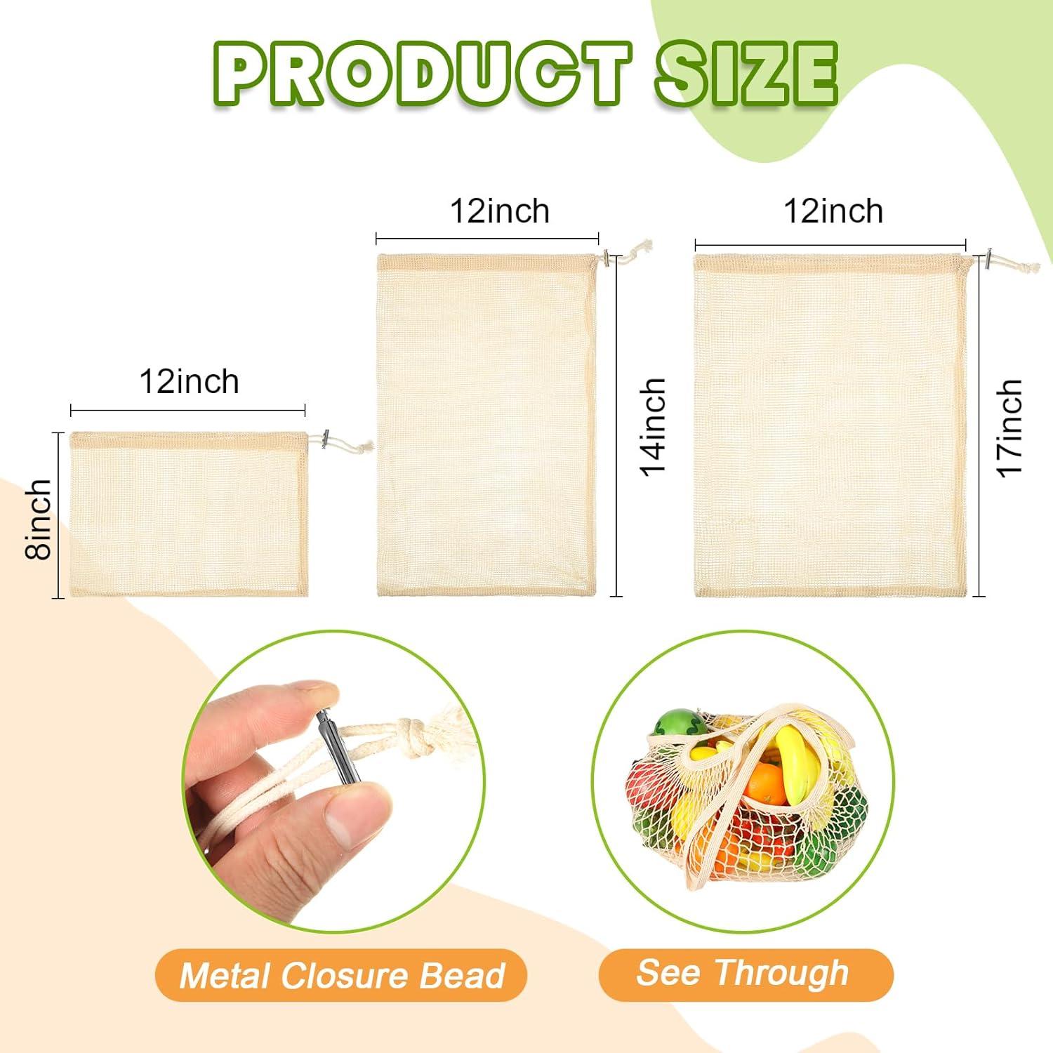 Bolsas Reutilizables Shappy 32 Pcs Algodón Orgánico Malla