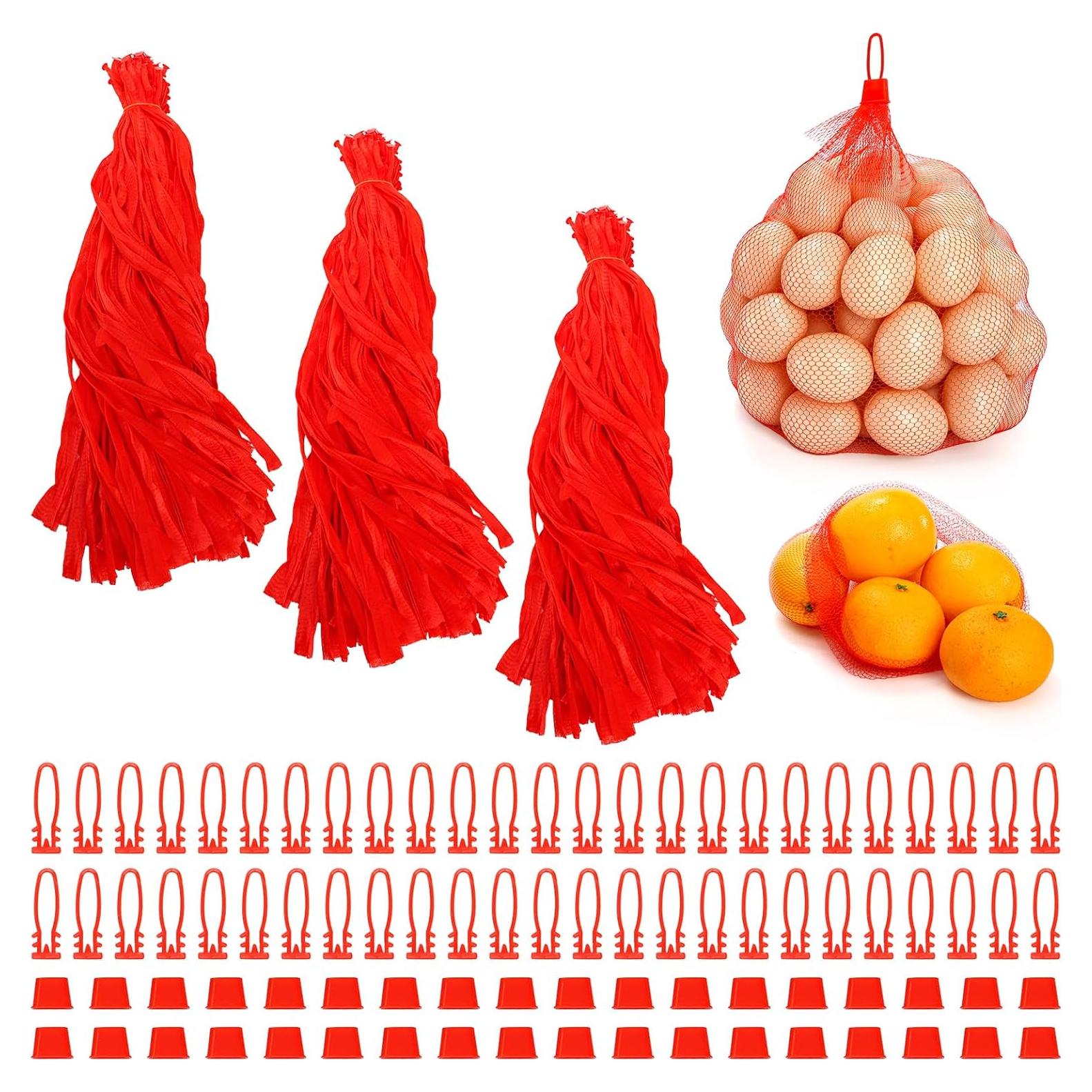 Bolsas de Malla Reutilizables Hedume 20" 300 Piezas Rojas