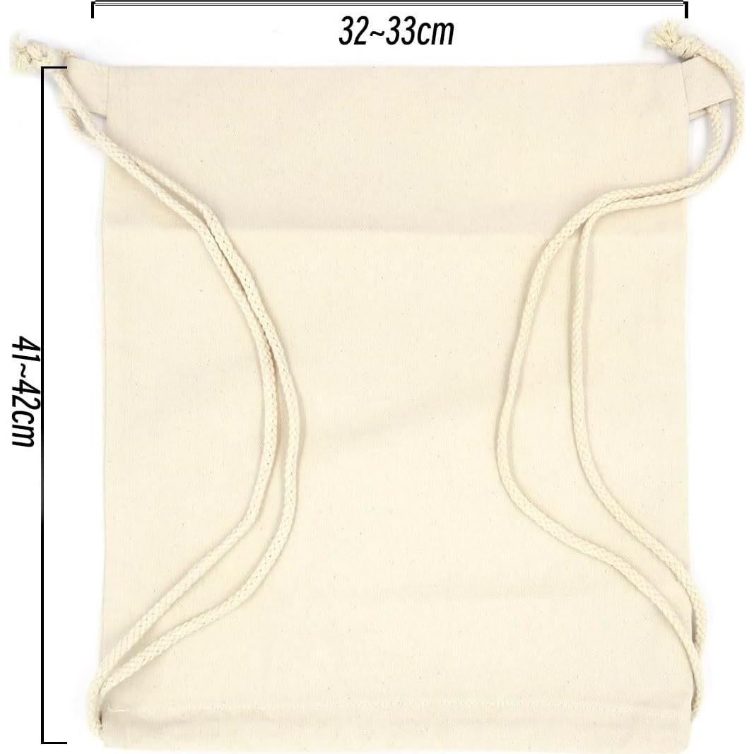 Mochila de gimnasio de lona de algodón beige - Pack de 2