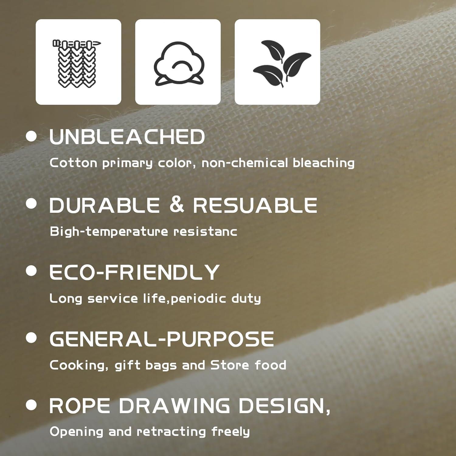 Bolsas de Algodón Reutilizables Tatuo 50 Pcs 45.7x50.8 cm