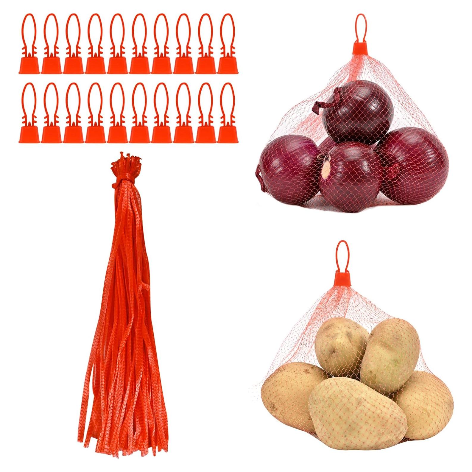 Paquete de 100 bolsas de malla nylon HXSMUYC 61 cm reutilizables