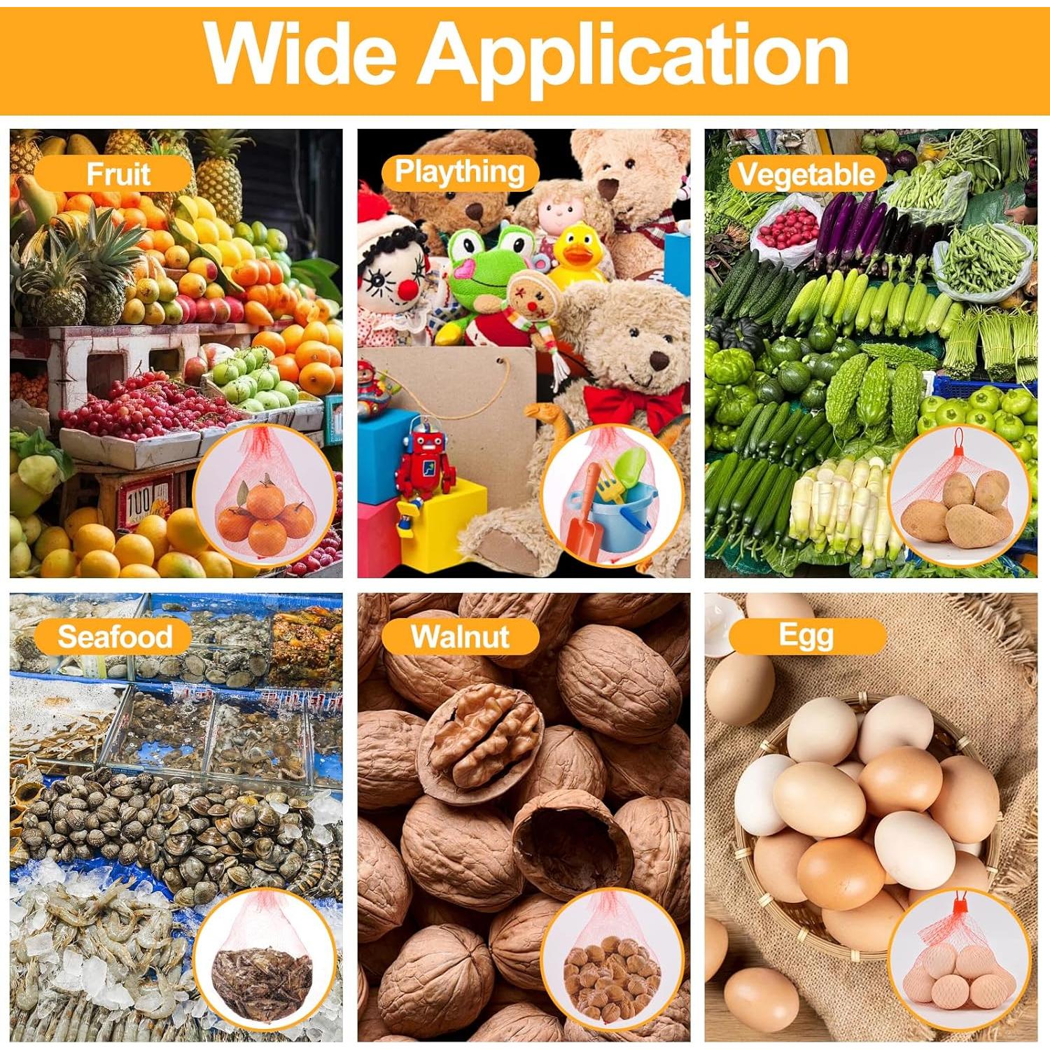 Paquete de 100 bolsas de malla nylon HXSMUYC 61 cm reutilizables