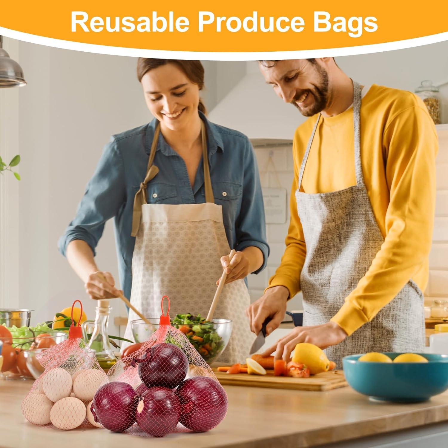 Paquete de 100 bolsas de malla nylon HXSMUYC 61 cm reutilizables