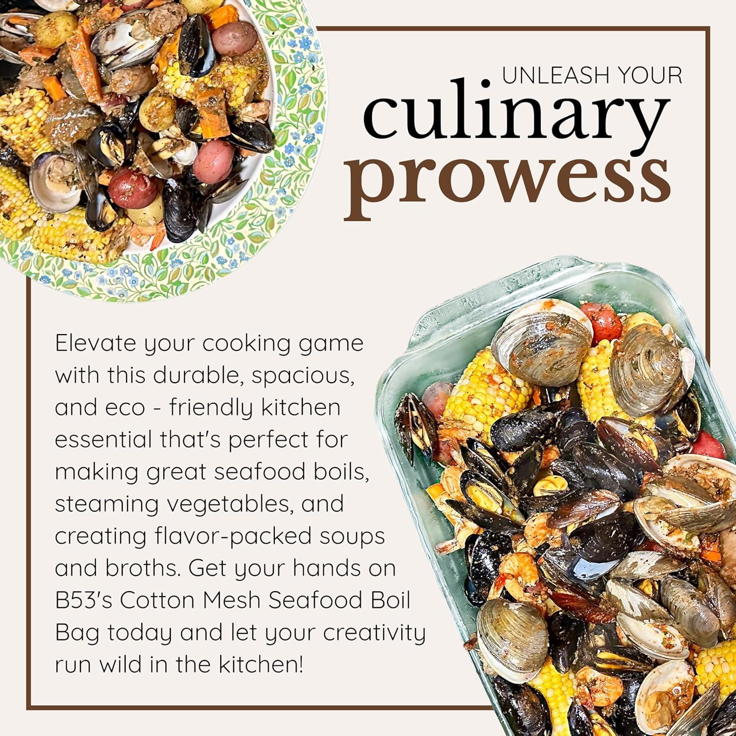 Bolsas de Hervir Mariscos B53 - Reutilizables 24" (Paquete de 25)