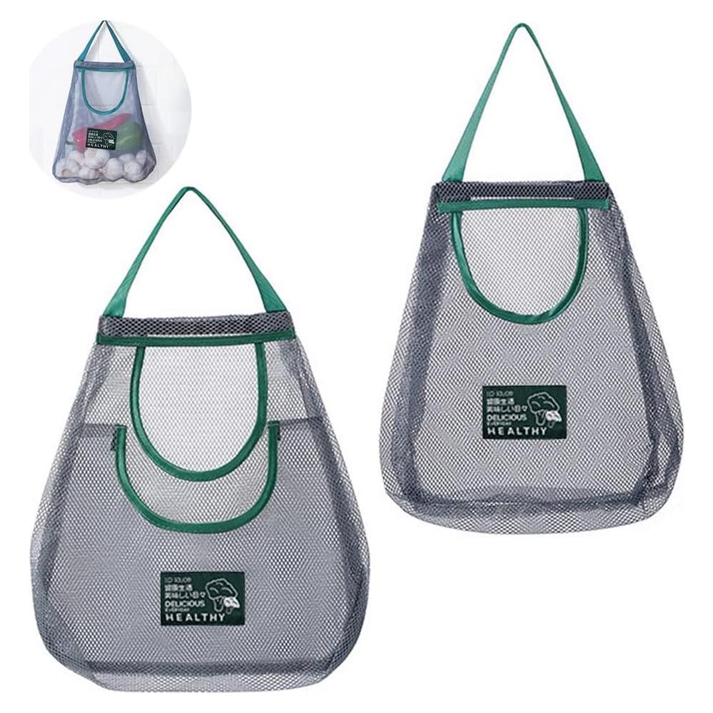 Paquete de 2 Bolsas de Almacenamiento de Malla Junvaia Verde