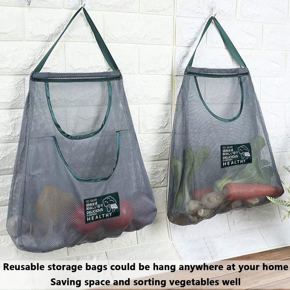 Paquete de 2 Bolsas de Almacenamiento de Malla Junvaia Verde