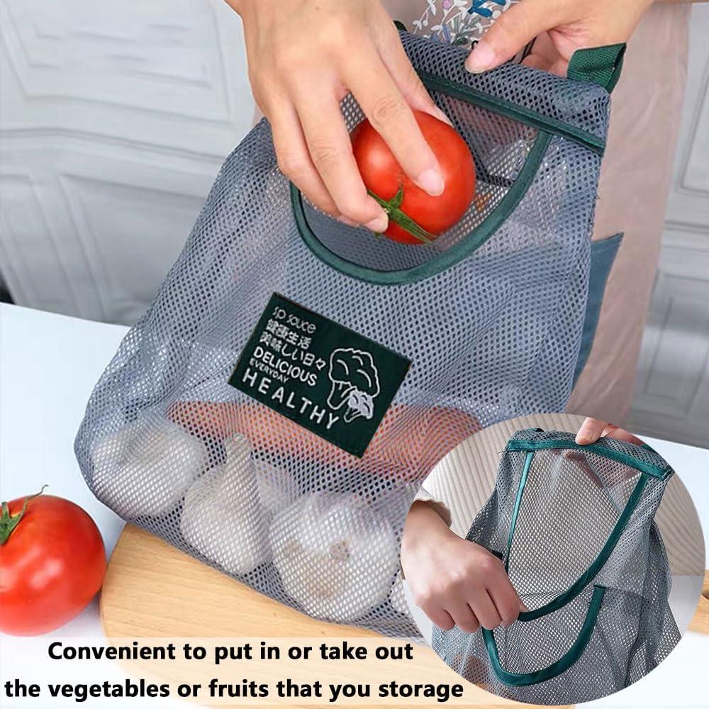 Paquete de 2 Bolsas de Almacenamiento de Malla Junvaia Verde