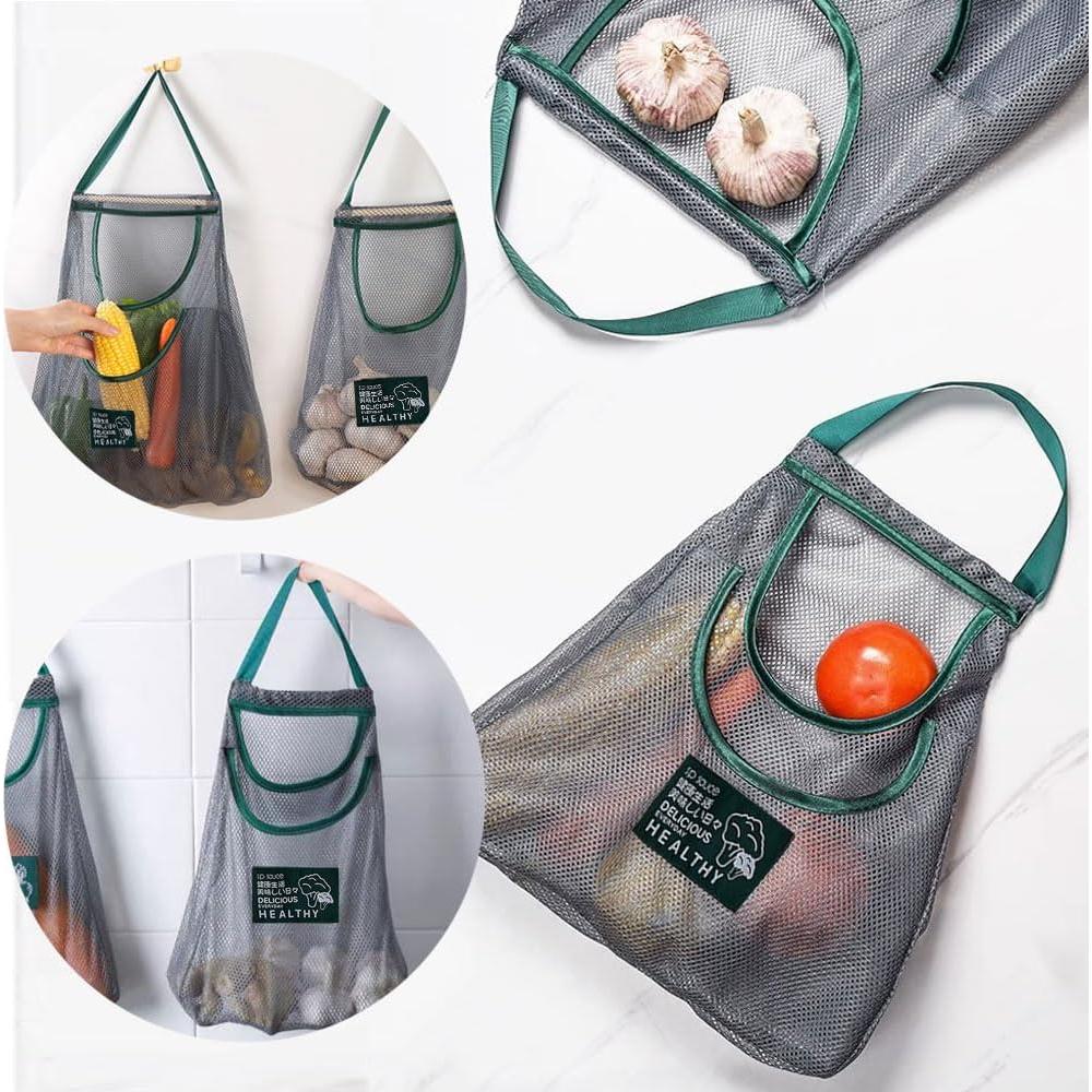 Paquete de 2 Bolsas de Almacenamiento de Malla Junvaia Verde