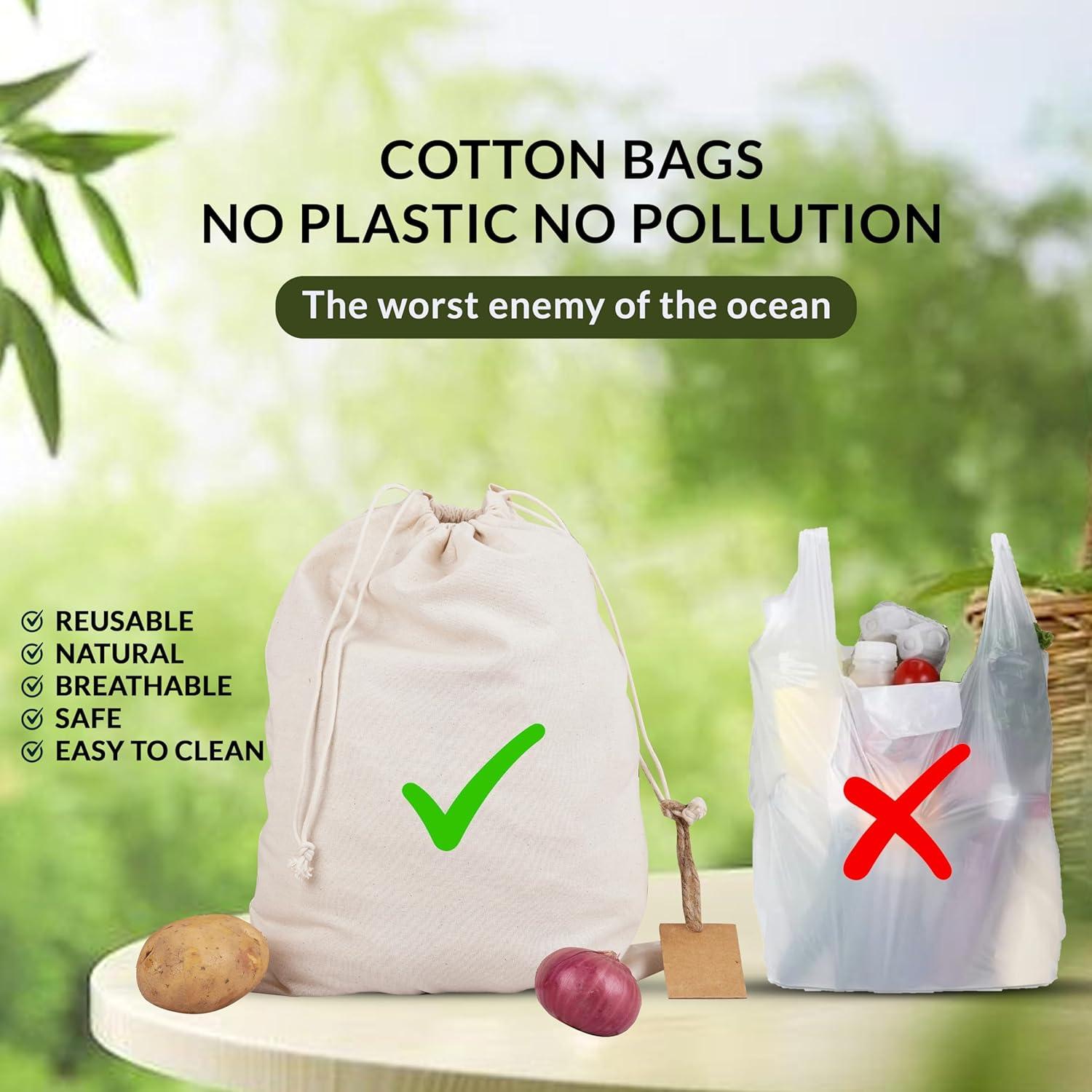 Bolsas de Almacenamiento de Algodón Marubhumi 6 Pcs 35.5x43.2 cm