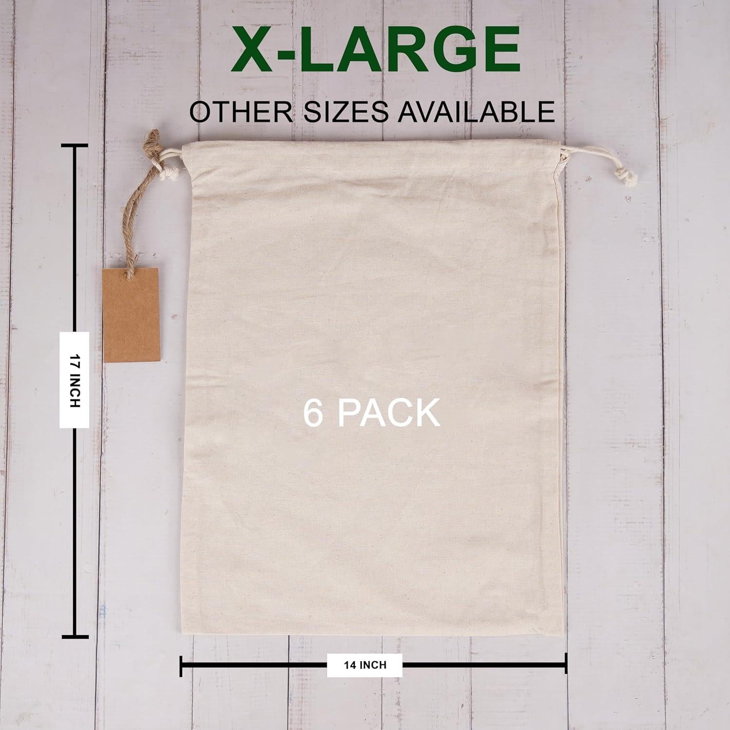 Bolsas de Almacenamiento de Algodón Marubhumi 6 Pcs 35.5x43.2 cm