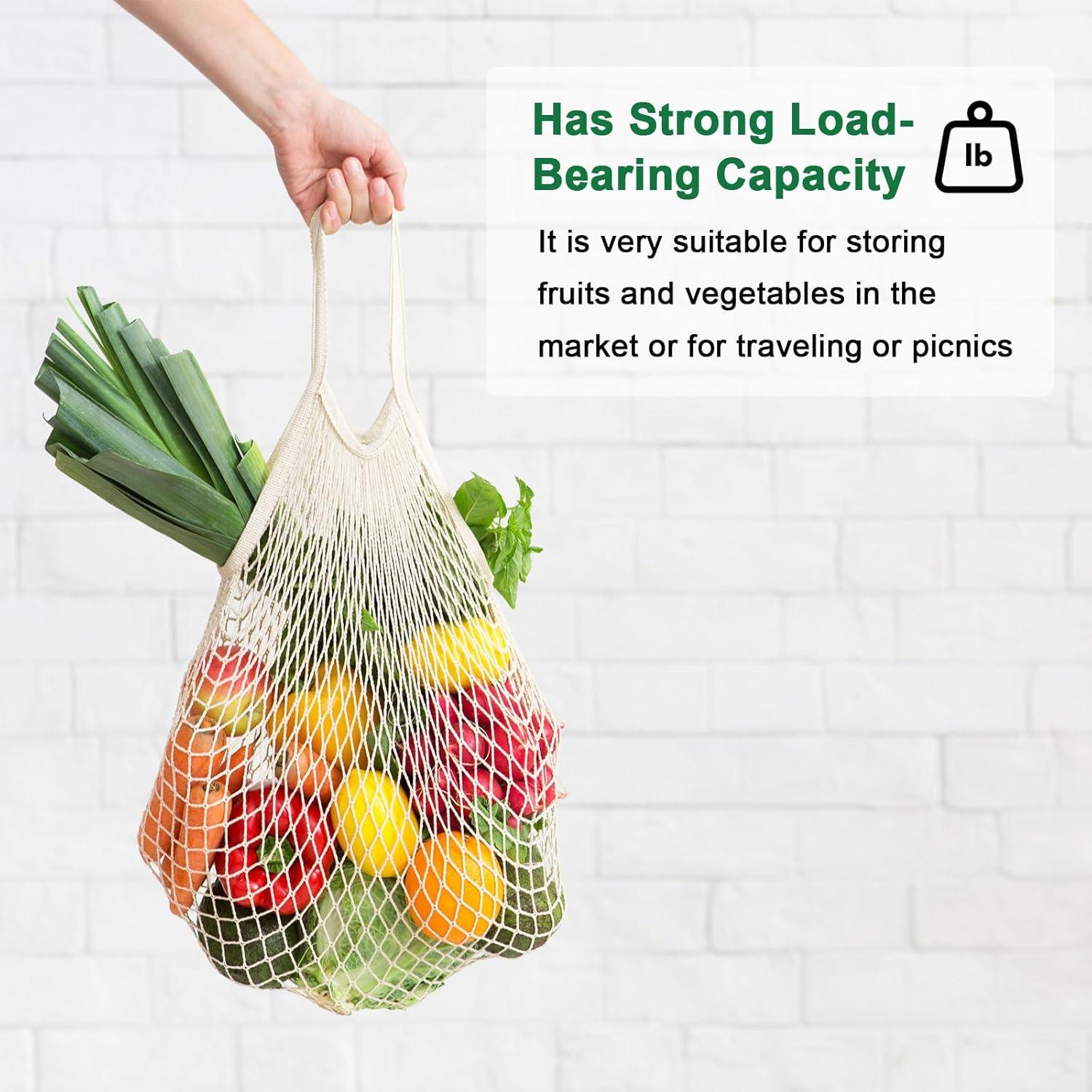 Bolsa de Malla de Algodón Reutilizable Naranja 48x35cm