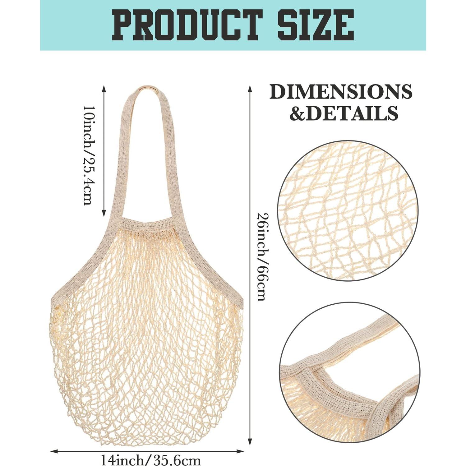 Bolsas de Malla Reutilizables Eccliy 12 Piezas Algodón Beige