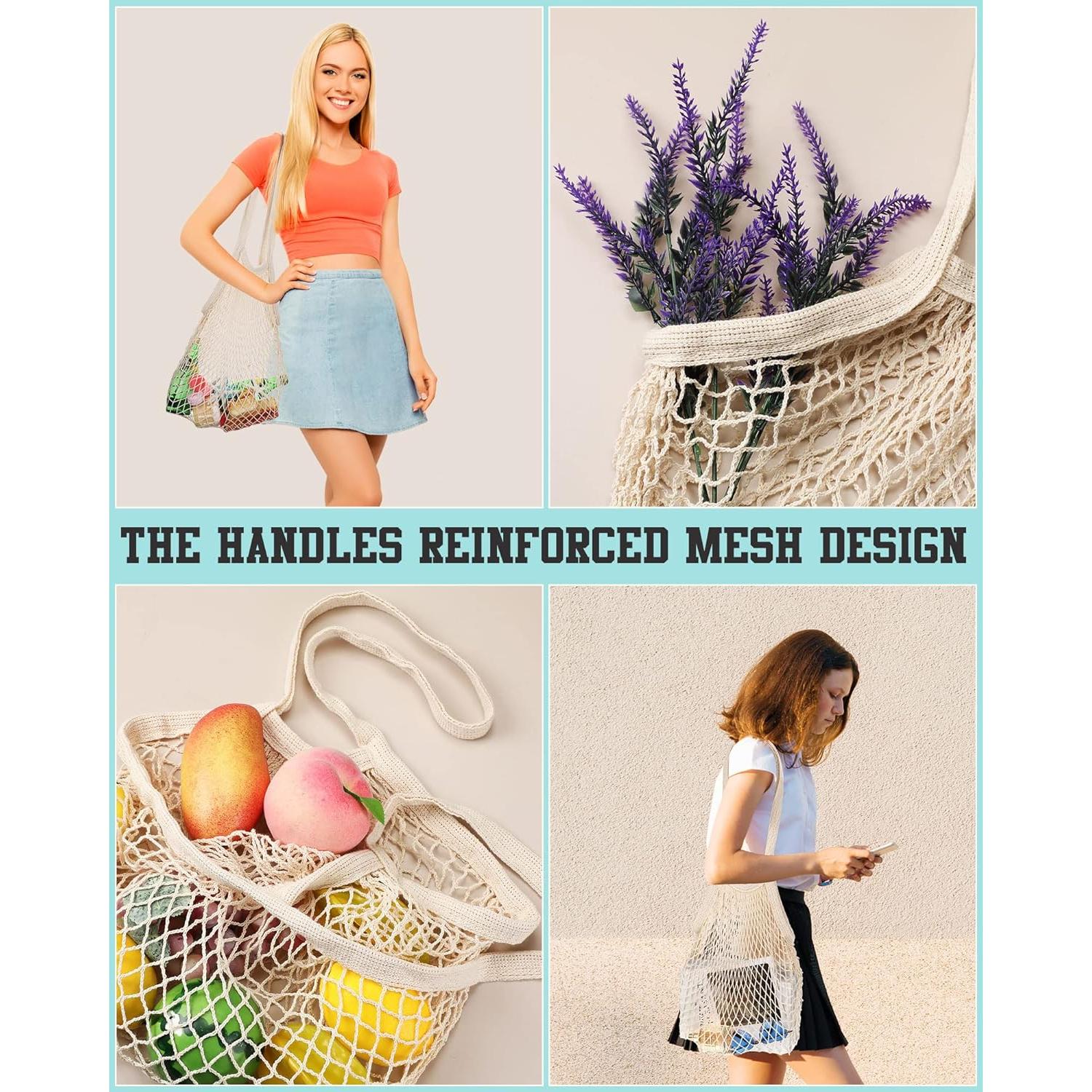 Bolsas de Malla Reutilizables Eccliy 12 Piezas Algodón Beige