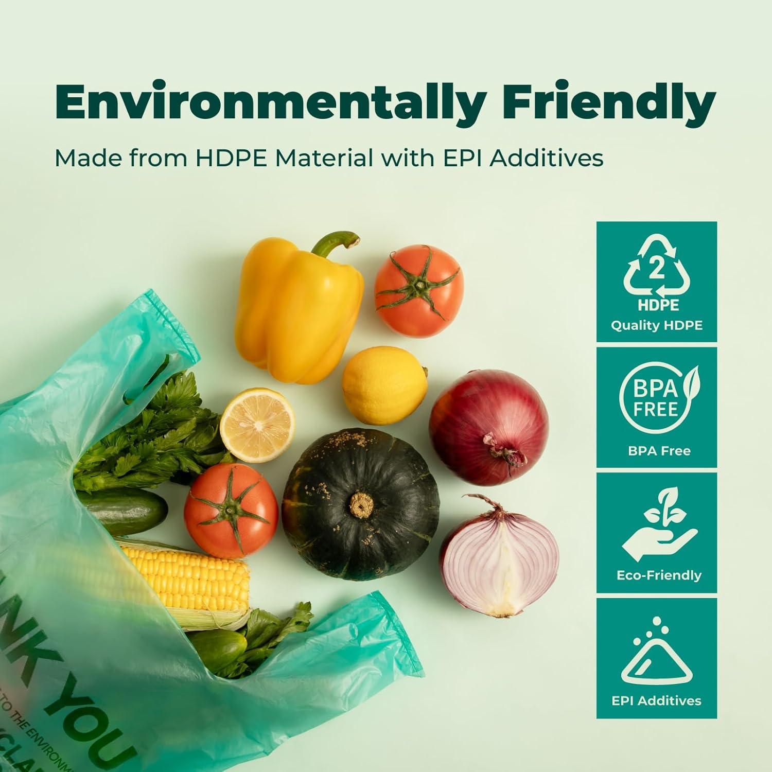 Bolsas biodegradables FMP Brands - 100 unidades tipo camiseta