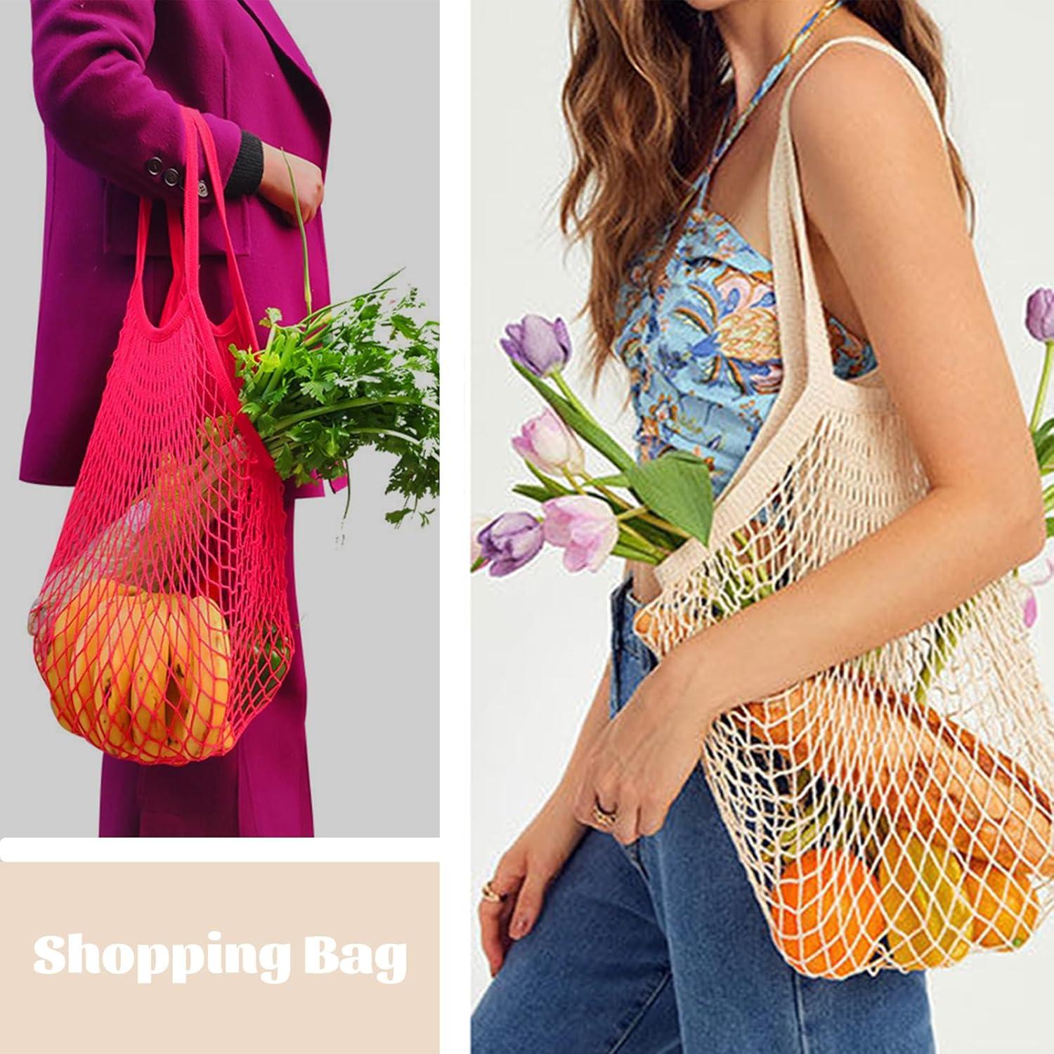 Paquete de 3 Bolsas de Malla de Algodón Rosa Fucsia 35.1x63cm