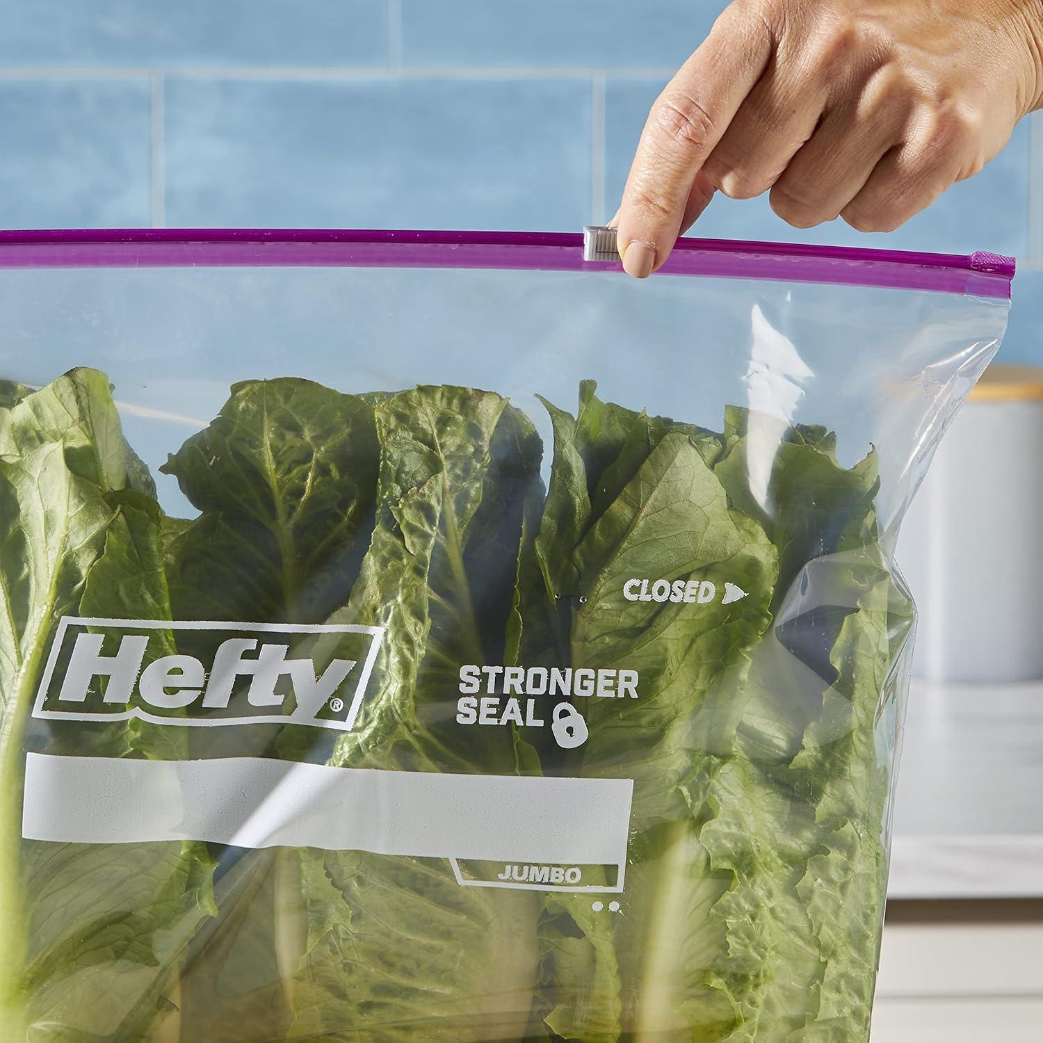 Bolsas de Almacenamiento Jumbo Hefty Slider 9.46L - Paquete de 12