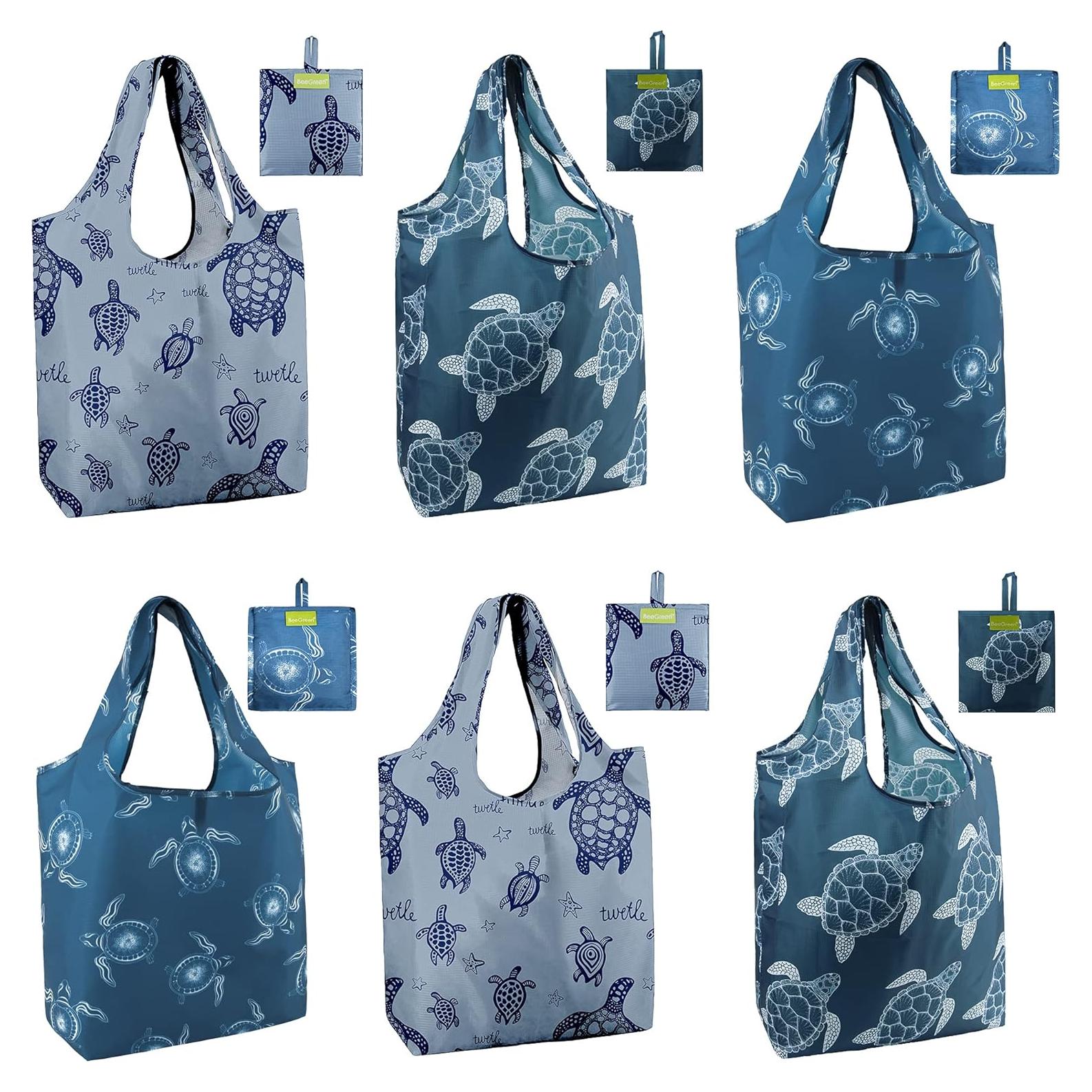 BeeGreen Bolsa de Compras Reutilizable Grande Tortuga Marina 6 Pzas