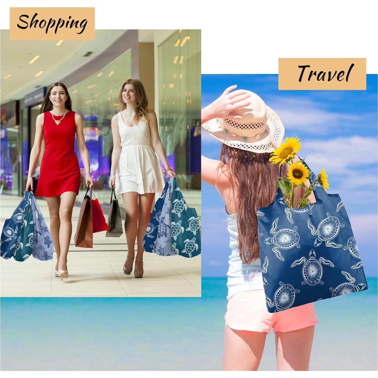 BeeGreen Bolsa de Compras Reutilizable Grande Tortuga Marina 6 Pzas