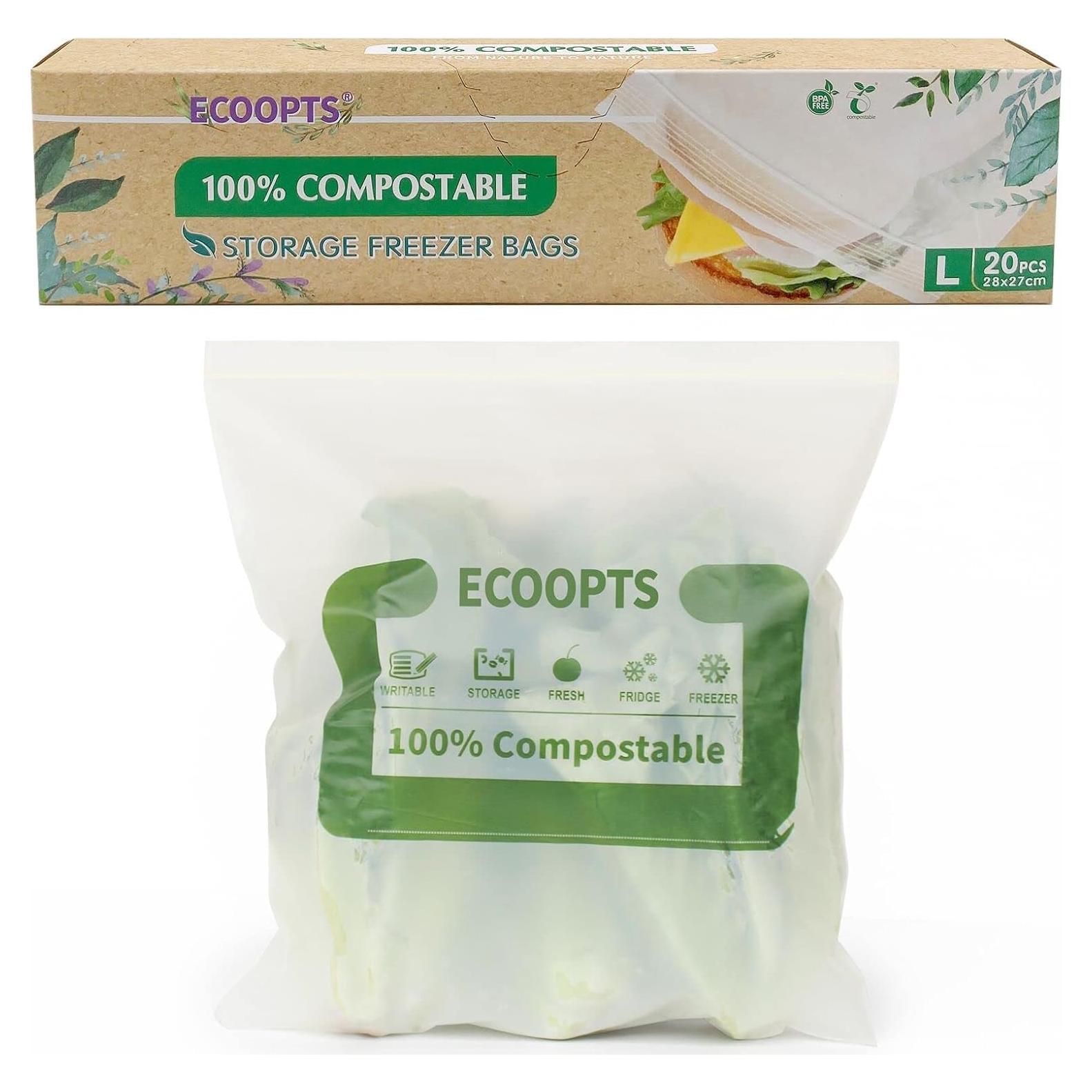 Bolsas Compostables ECOOPTS Grande 20 Unidades 27x28 cm