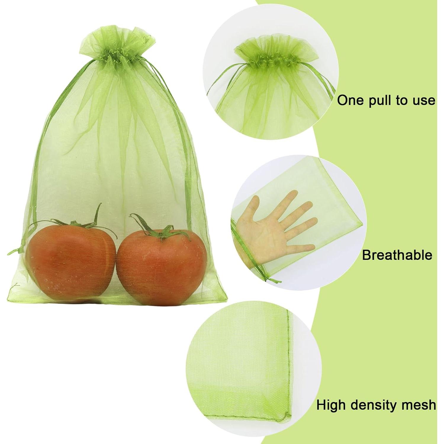 100 Bolsas de Protección de Frutas Uigidori 20x30 cm Verde