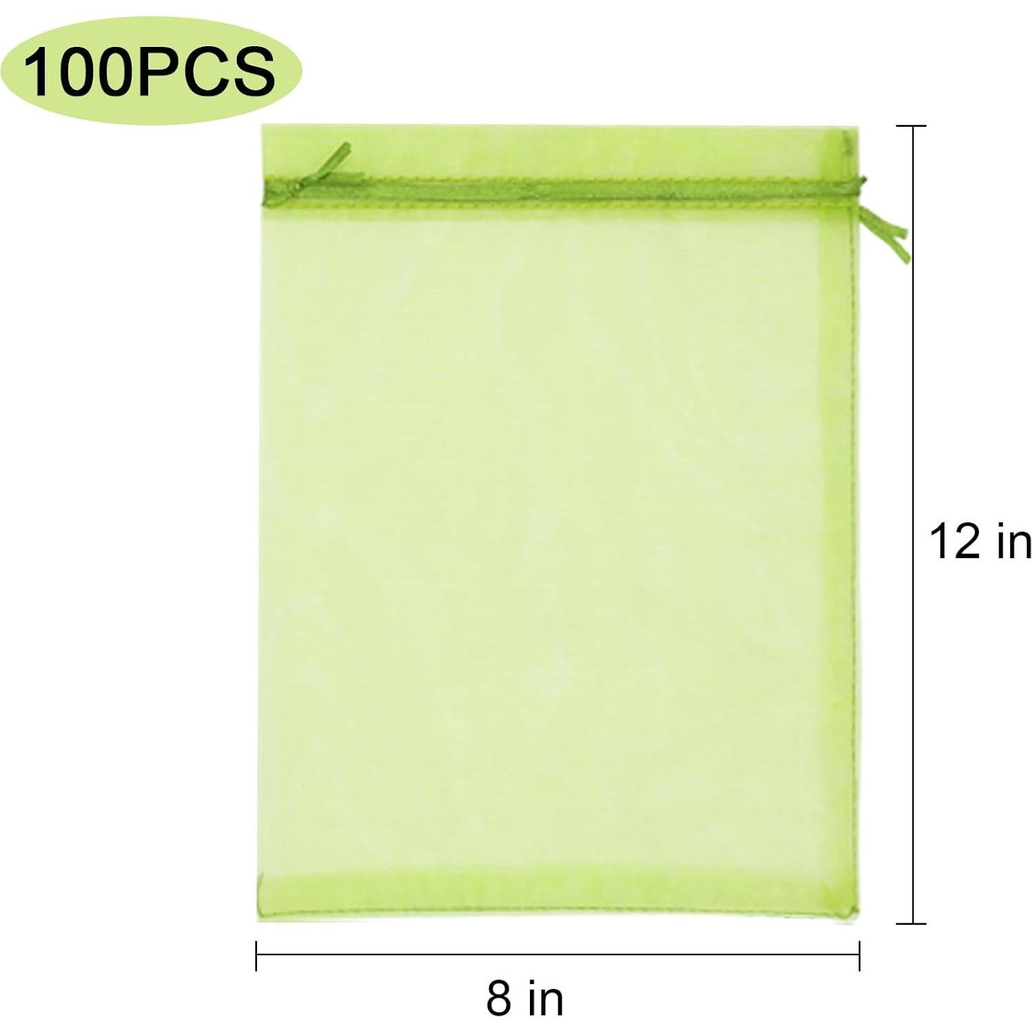 100 Bolsas de Protección de Frutas Uigidori 20x30 cm Verde