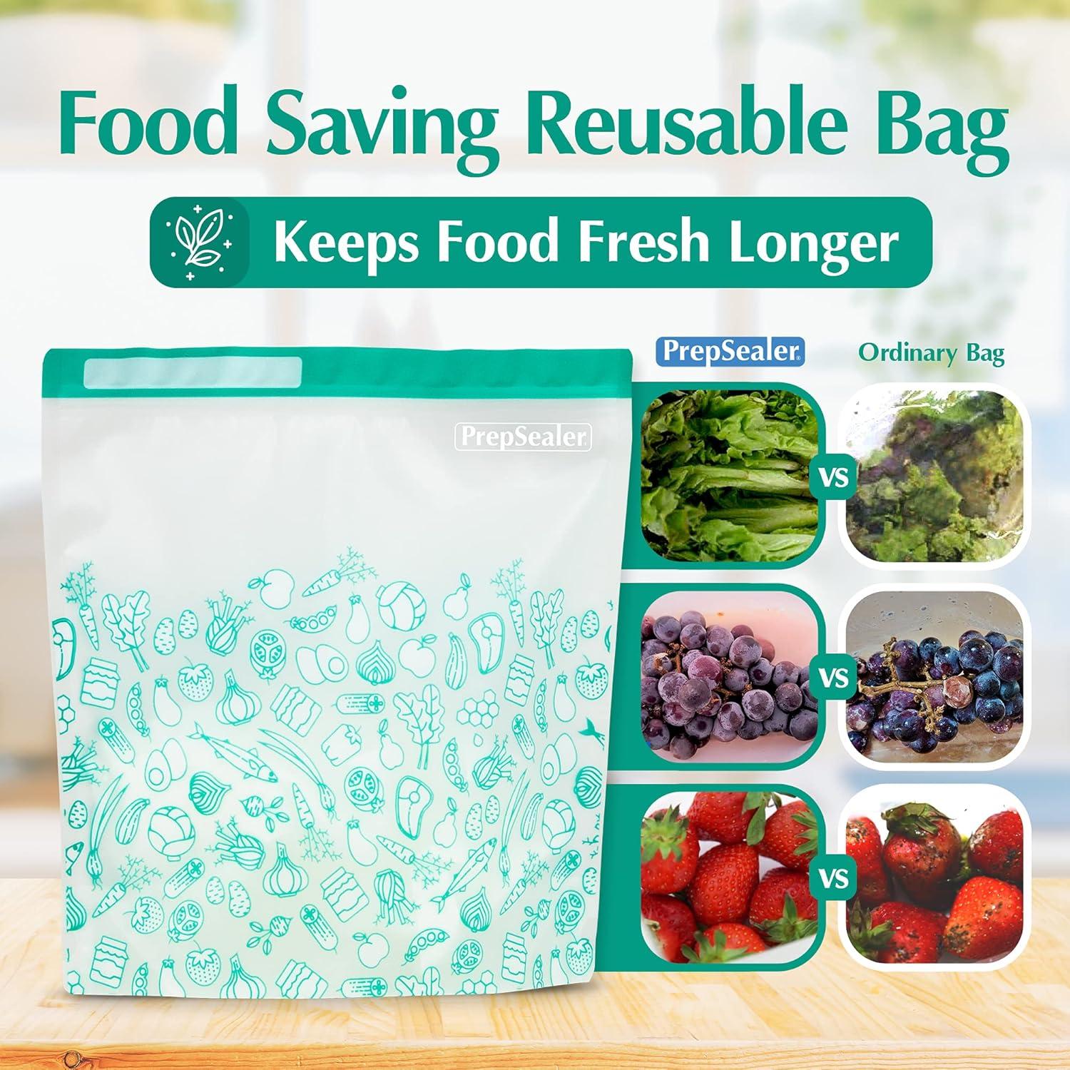 Bolsas Reutilizables de Almacenamiento PrepSealer 6 Piezas Grande