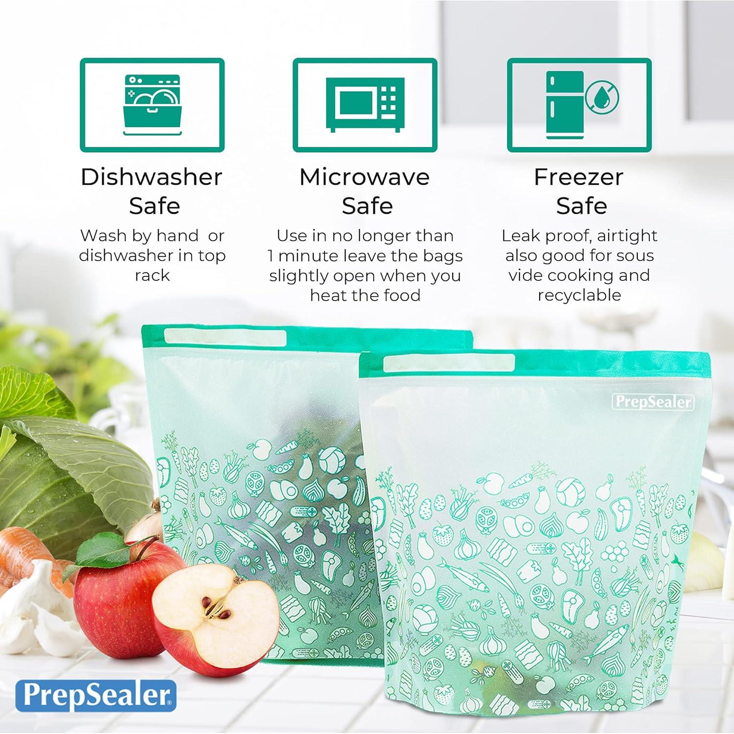 Bolsas Reutilizables de Almacenamiento PrepSealer 6 Piezas Grande