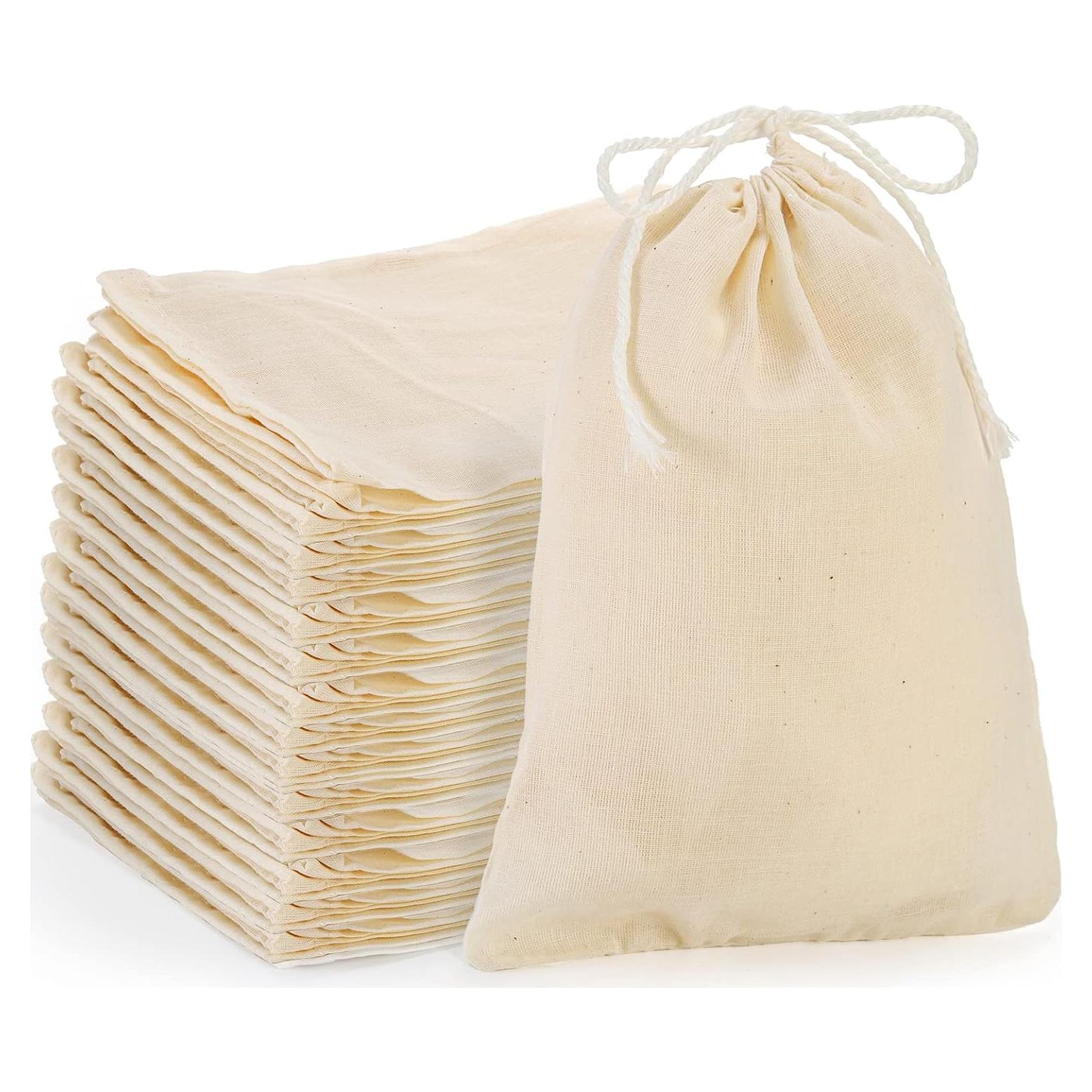 Paquete de 50 Bolsas de Algodón Suwimut 13x18 cm Reutilizables