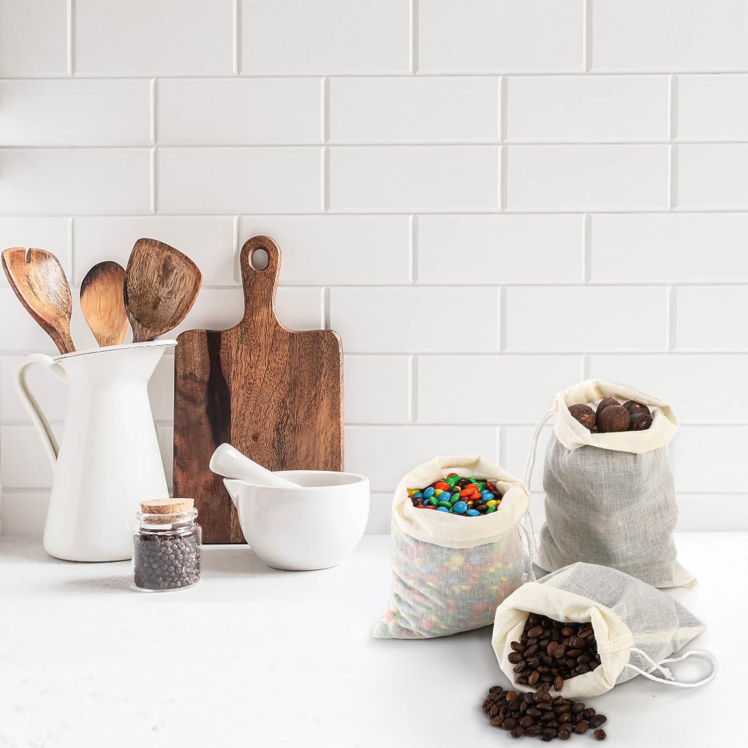 Paquete de 50 Bolsas de Algodón Suwimut 13x18 cm Reutilizables