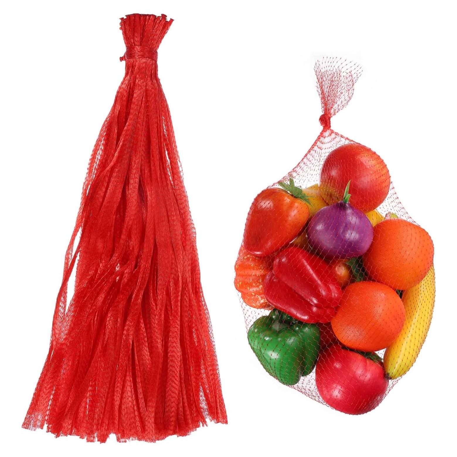 100 Bolsas de Malla Reutilizables uxcell 60 cm Rojas para Almacenamiento