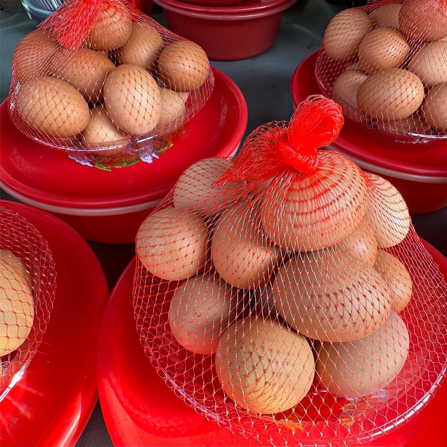 100 Bolsas de Malla Reutilizables uxcell 60 cm Rojas para Almacenamiento