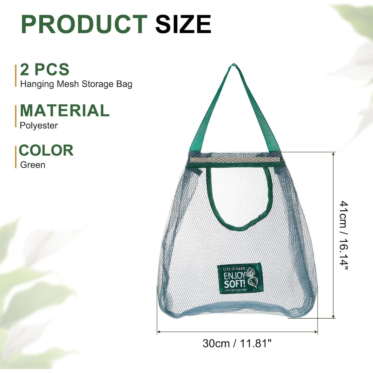 Bolsa de Almacenamiento de Malla Colgante uxcell 2Pcs 41x30cm Verde