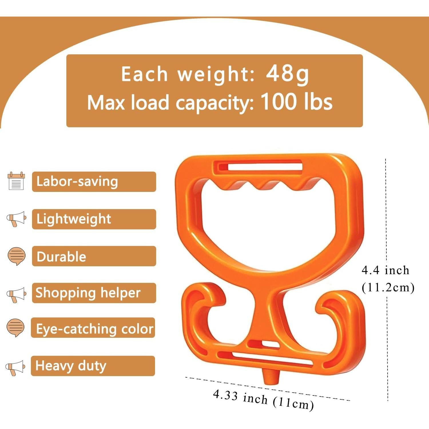 Porta Bolsas de Compras Phininia Naranja 2 Piezas Soporta 45kg