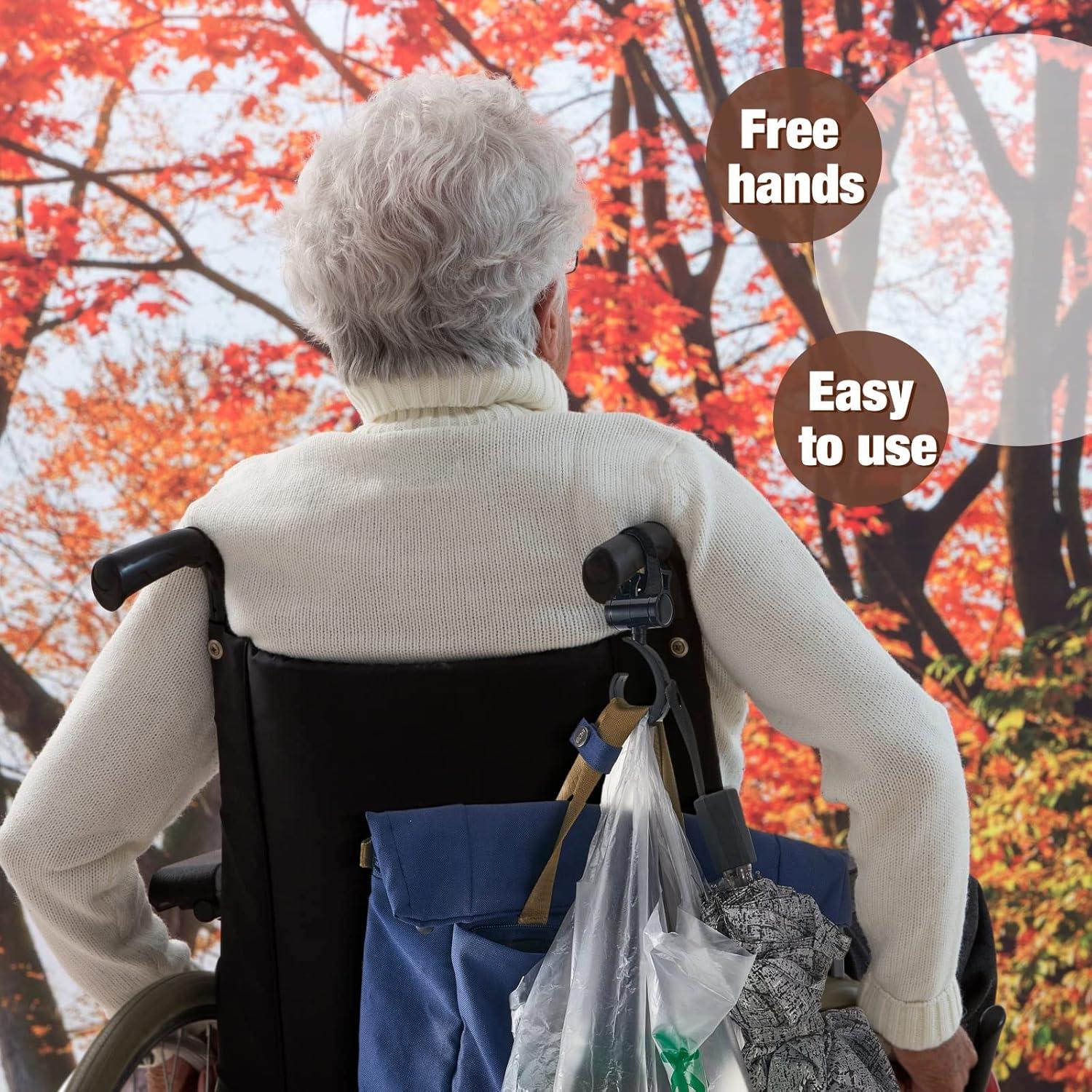 Ganchos para Andador Taiyin 4 Pcs Rotación 360° Soporte Bolsa