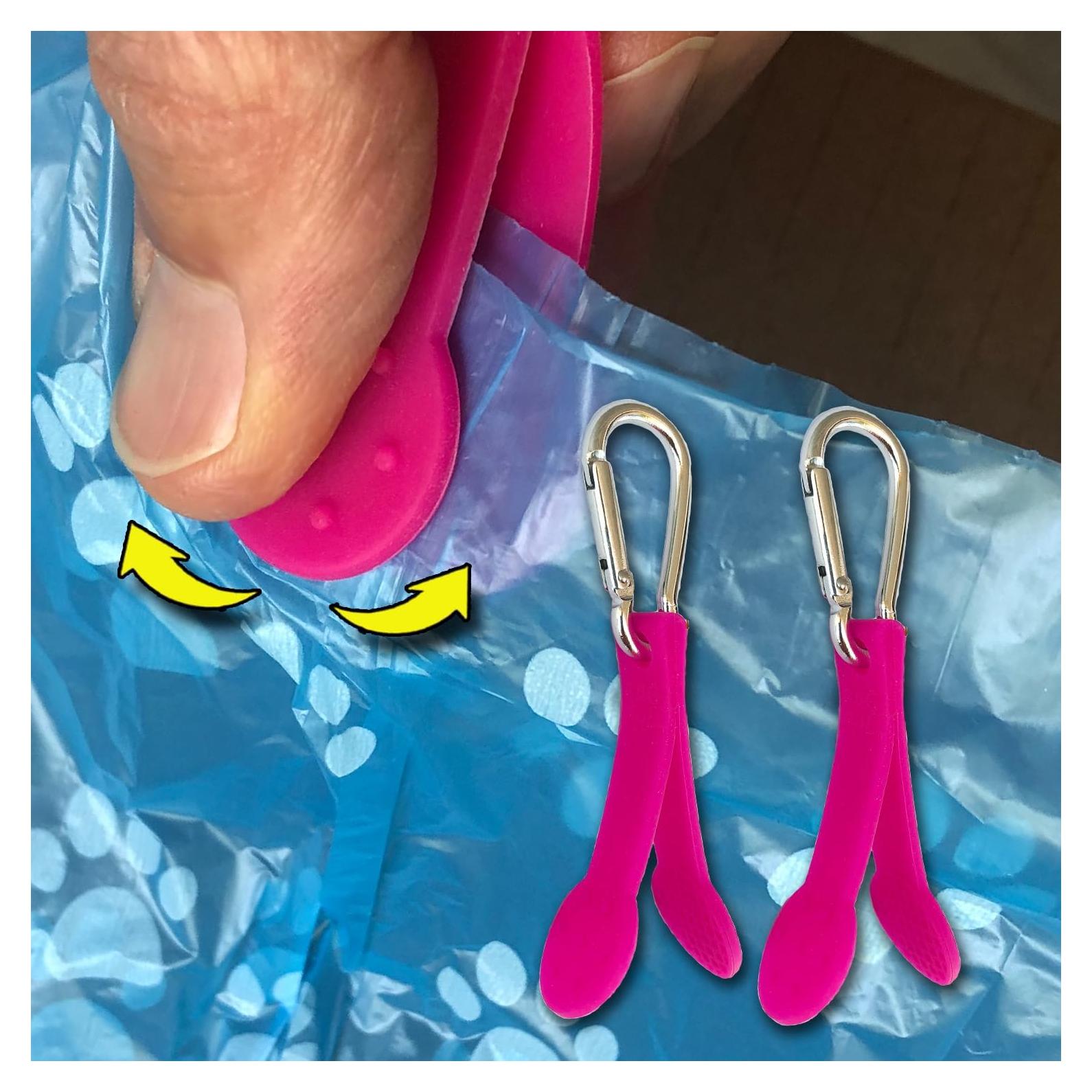 Abridor de bolsas de excremento y supermercado SilenTags - Paquete de 2