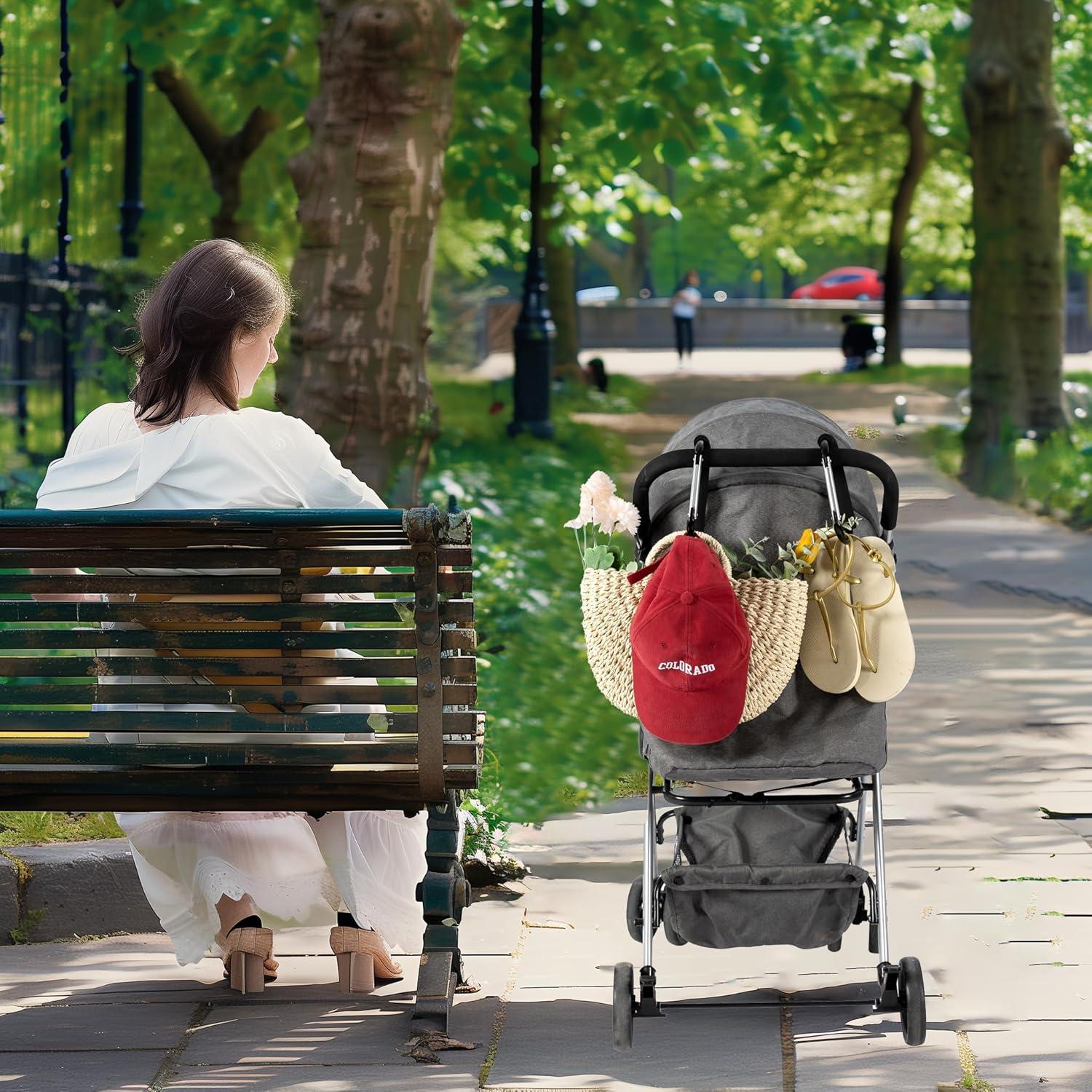 Ganchos para Cochecito Funbliss - Paquete de 2, Aluminio, 16 cm