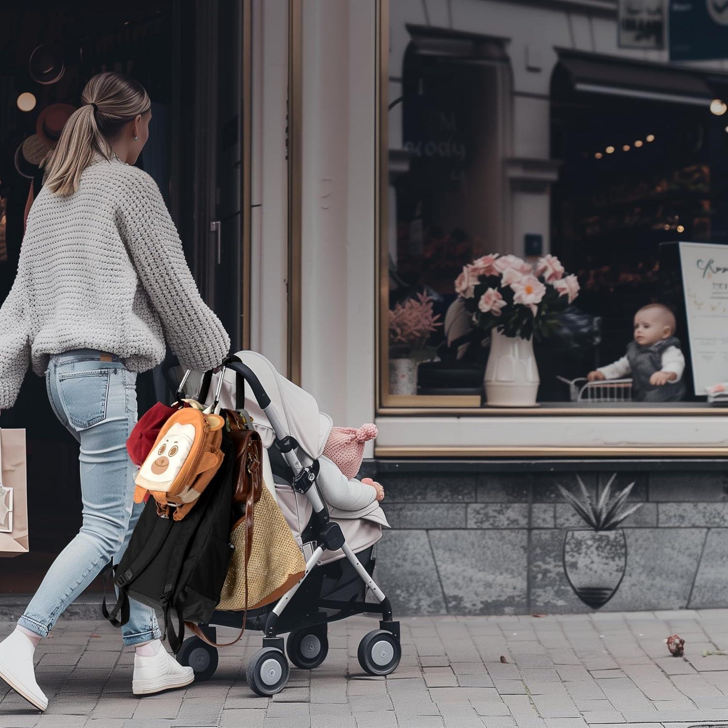 Ganchos para Cochecito Funbliss - Paquete de 2, Aluminio, 16 cm