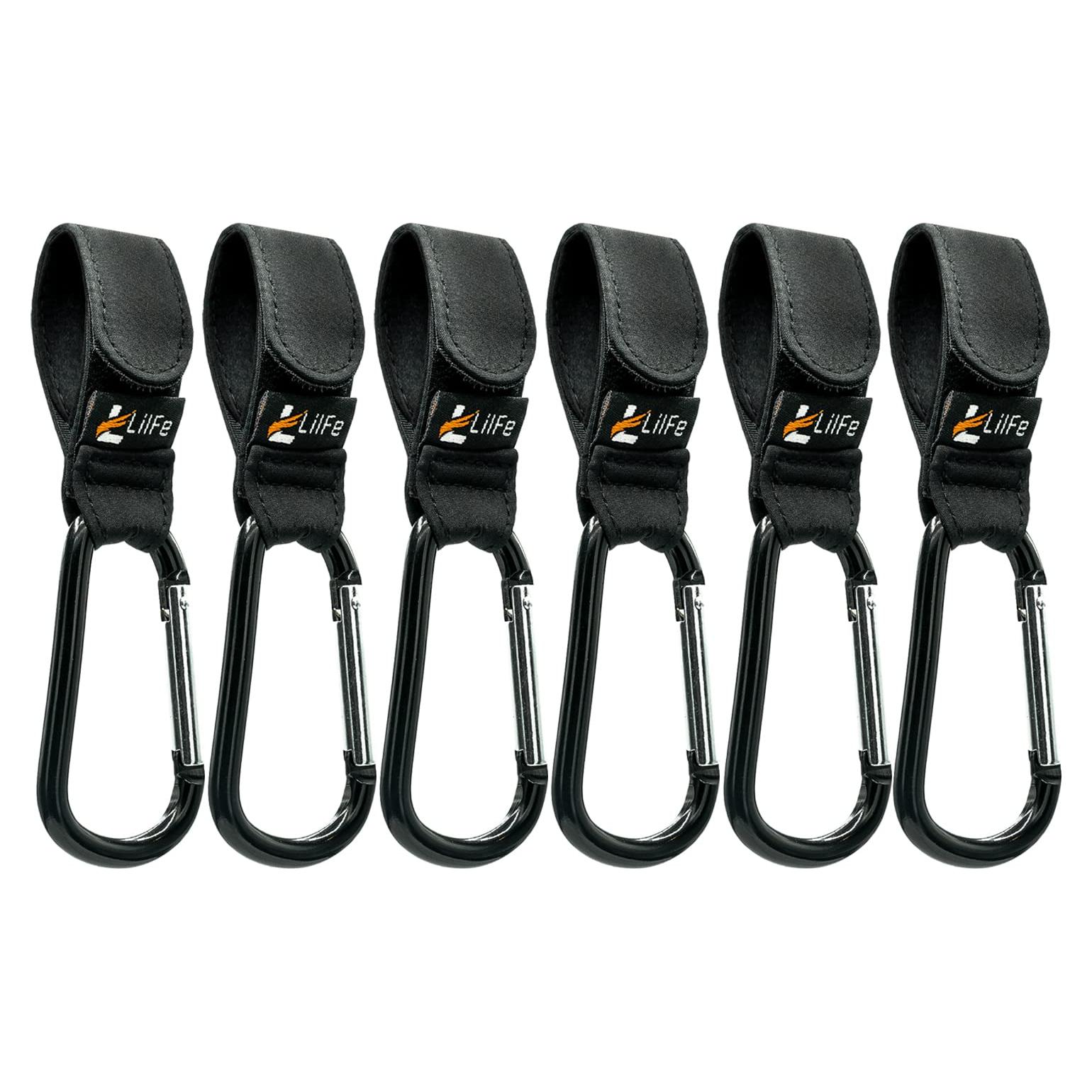 Ganchos para Carriola 6 Pcs Nylon Negro ABC-123 Duraderos