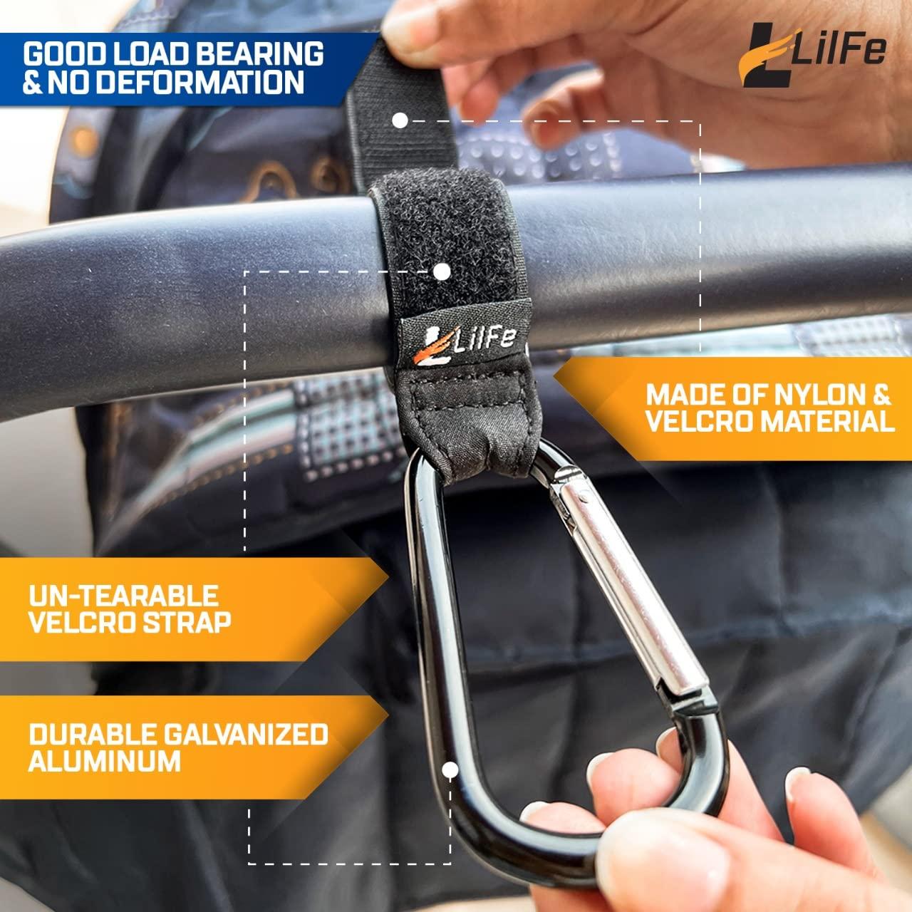 Ganchos para Carriola 6 Pcs Nylon Negro ABC-123 Duraderos