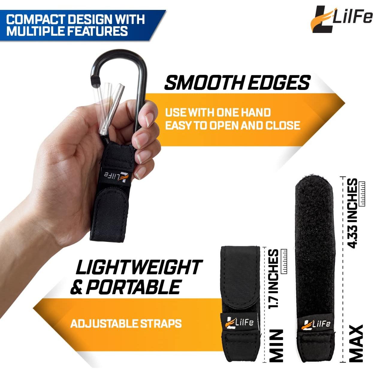 Ganchos para Carriola 6 Pcs Nylon Negro ABC-123 Duraderos