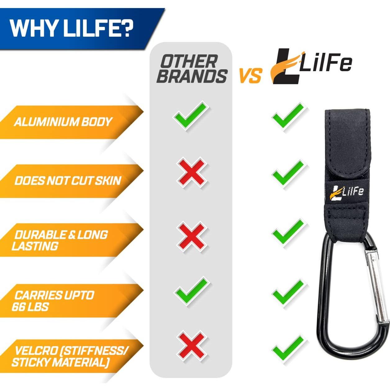 Ganchos para Carriola 6 Pcs Nylon Negro ABC-123 Duraderos