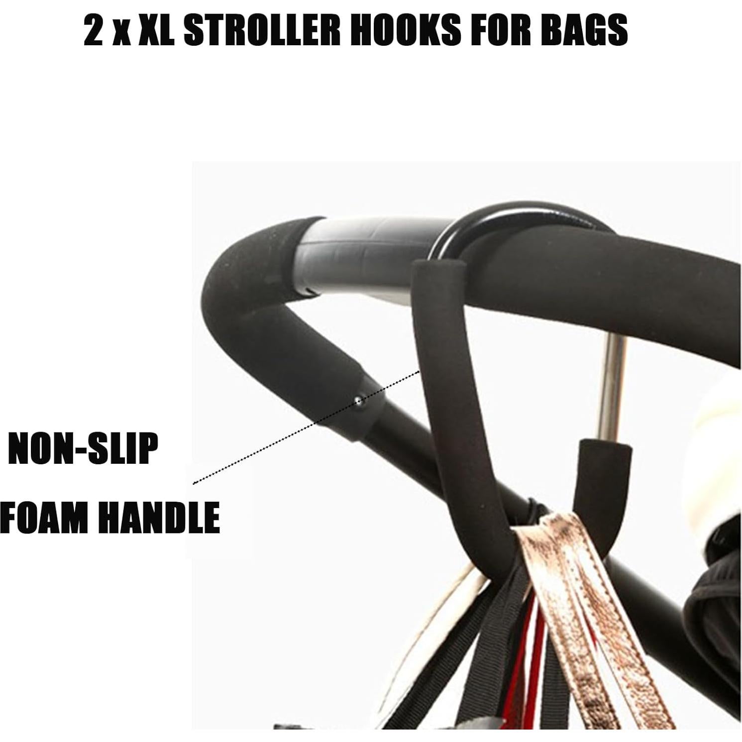 Ganchos para Cochecito PandaEar 2 Piezas 16 cm Alta Resistencia