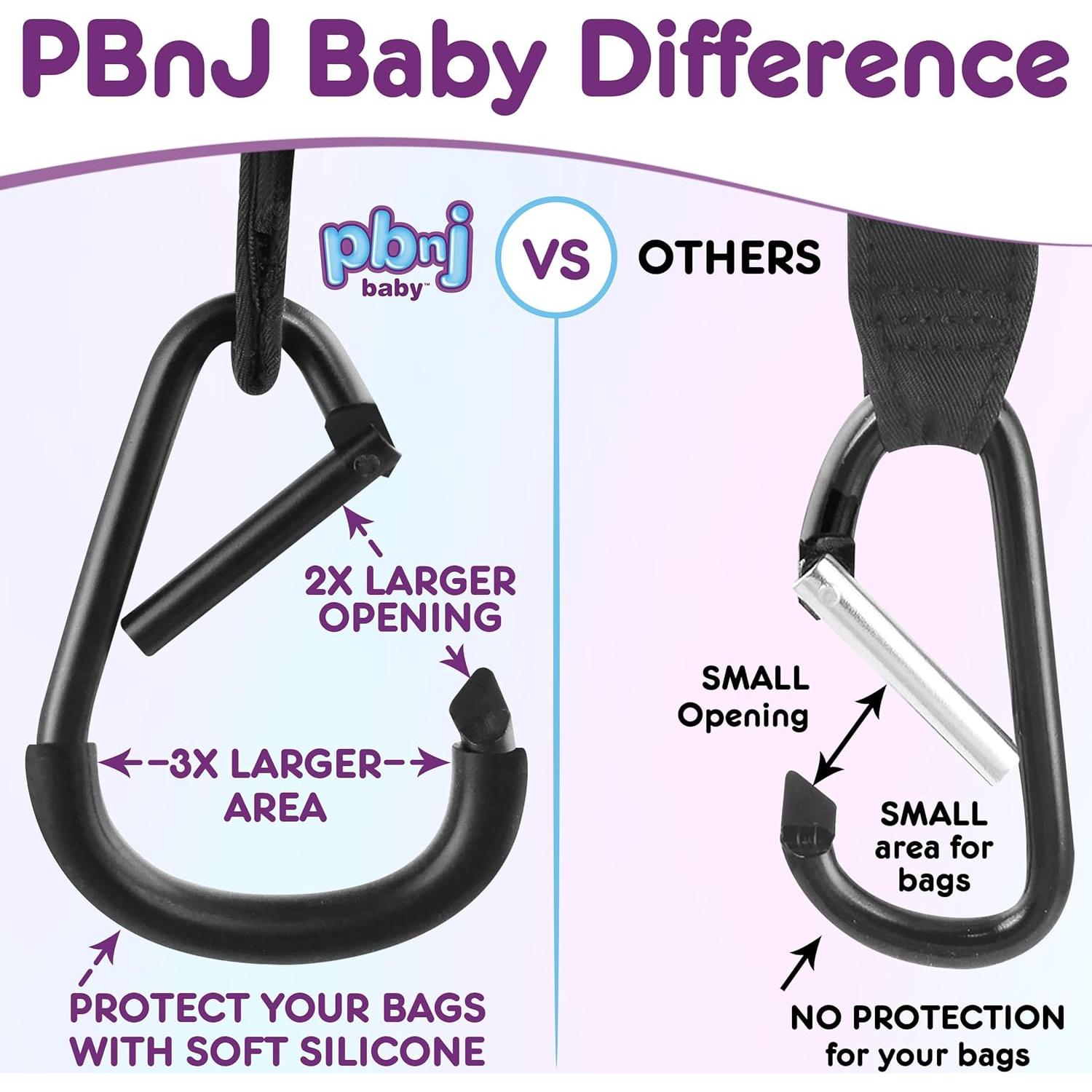 Ganchos para Cochecito PBnJ - Organizador de Bolsas 2 Piezas