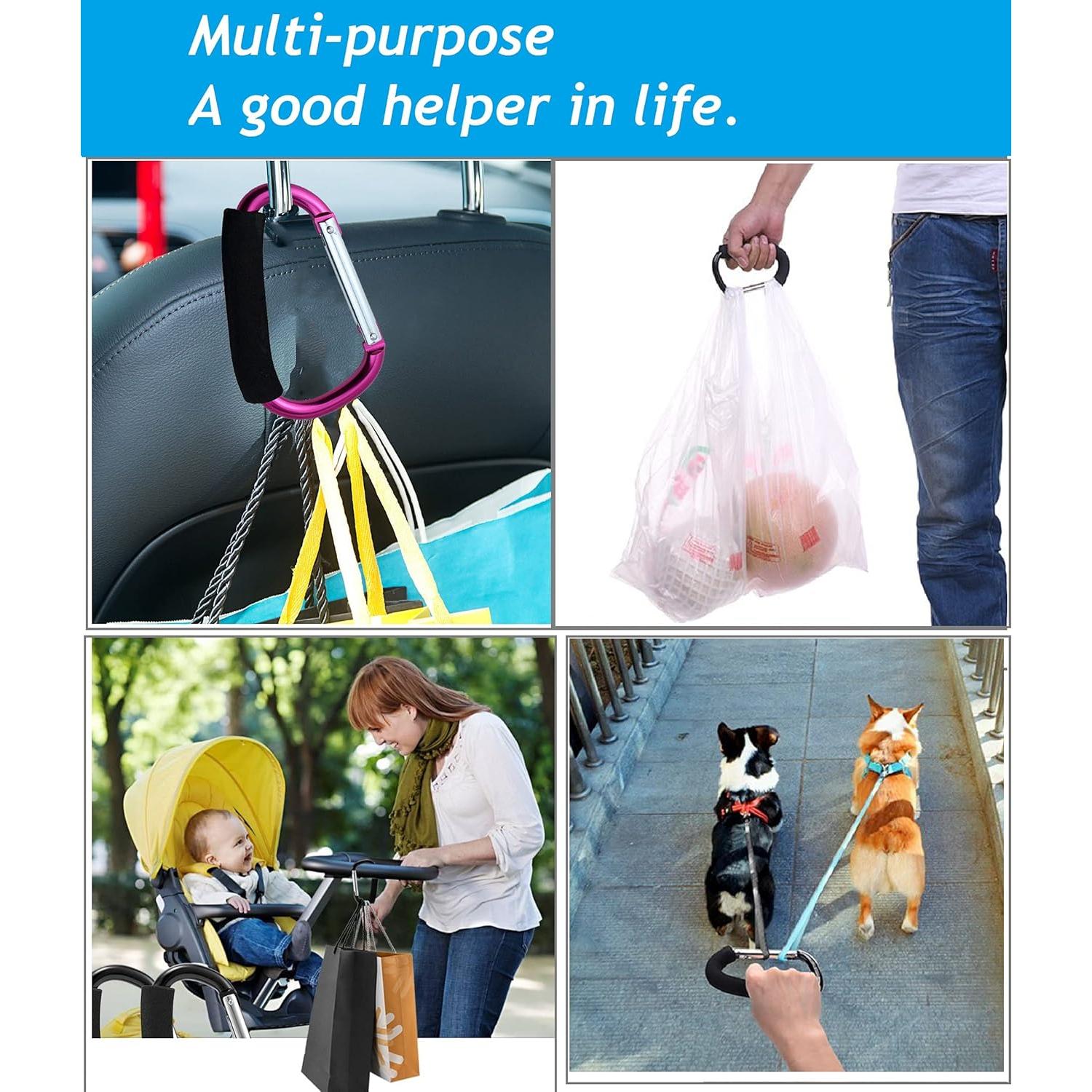 Ganchos para Cochecito BanYakong 2 Pcs Aluminio Negro 15.88 kg